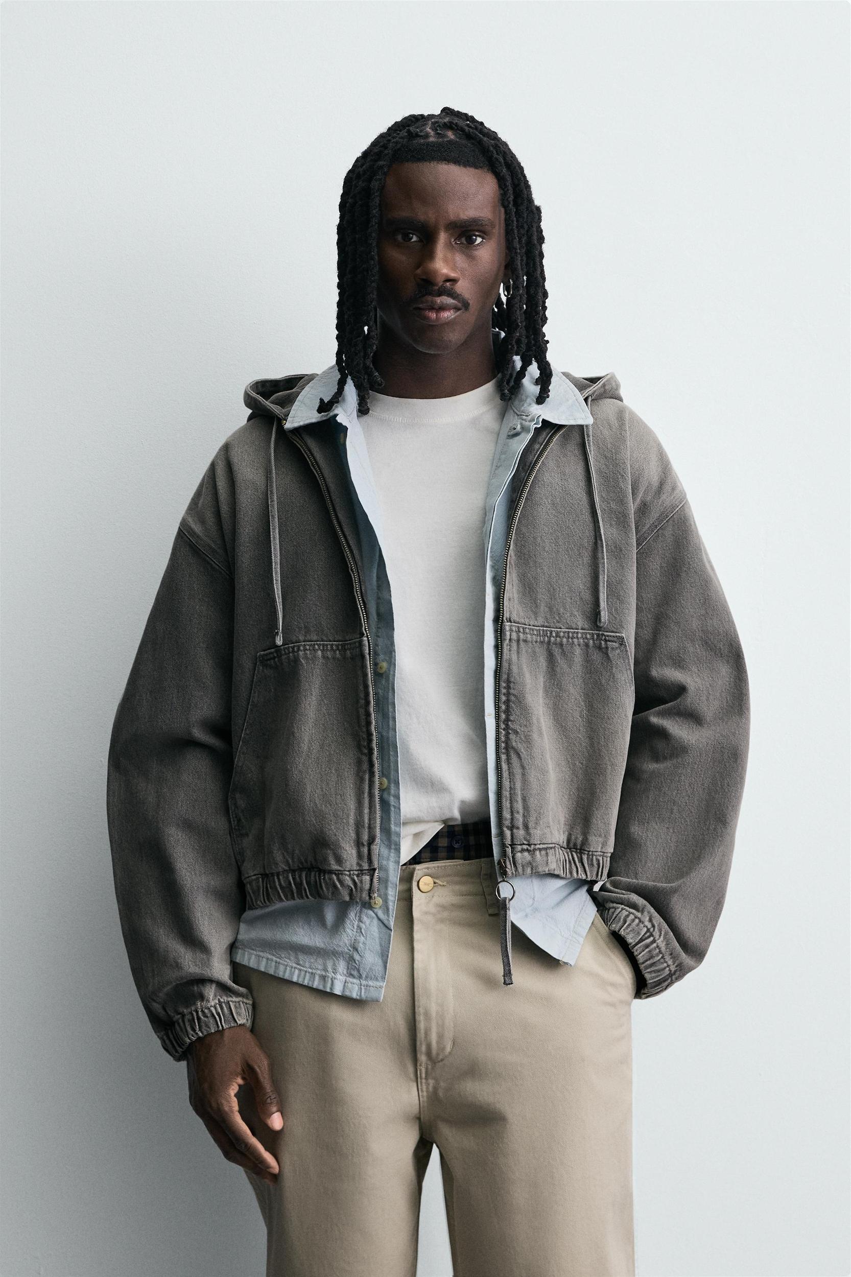 WASHED HOODED JACKET Product Image