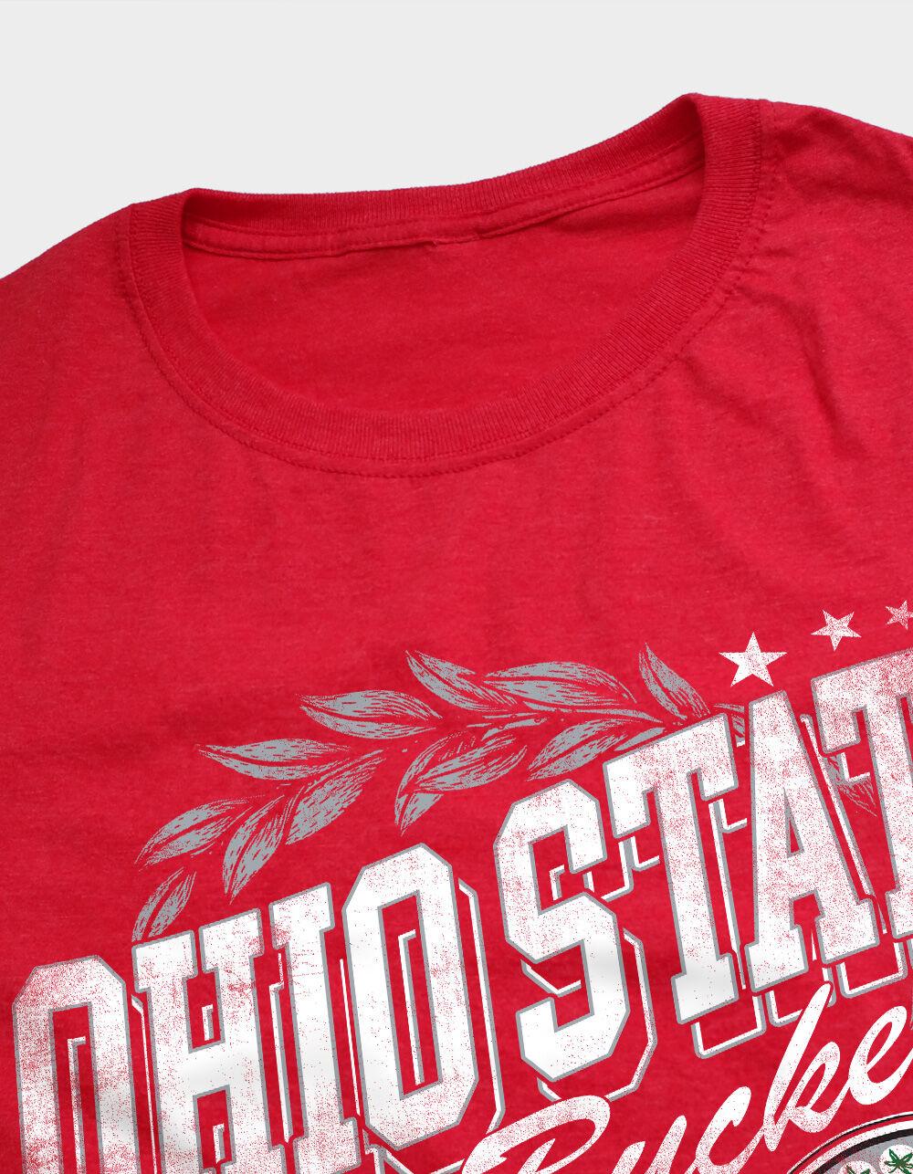 THE OHIO STATE UNIVERSITY Buckeyes Classic Football Mens Tee - RED Product Image