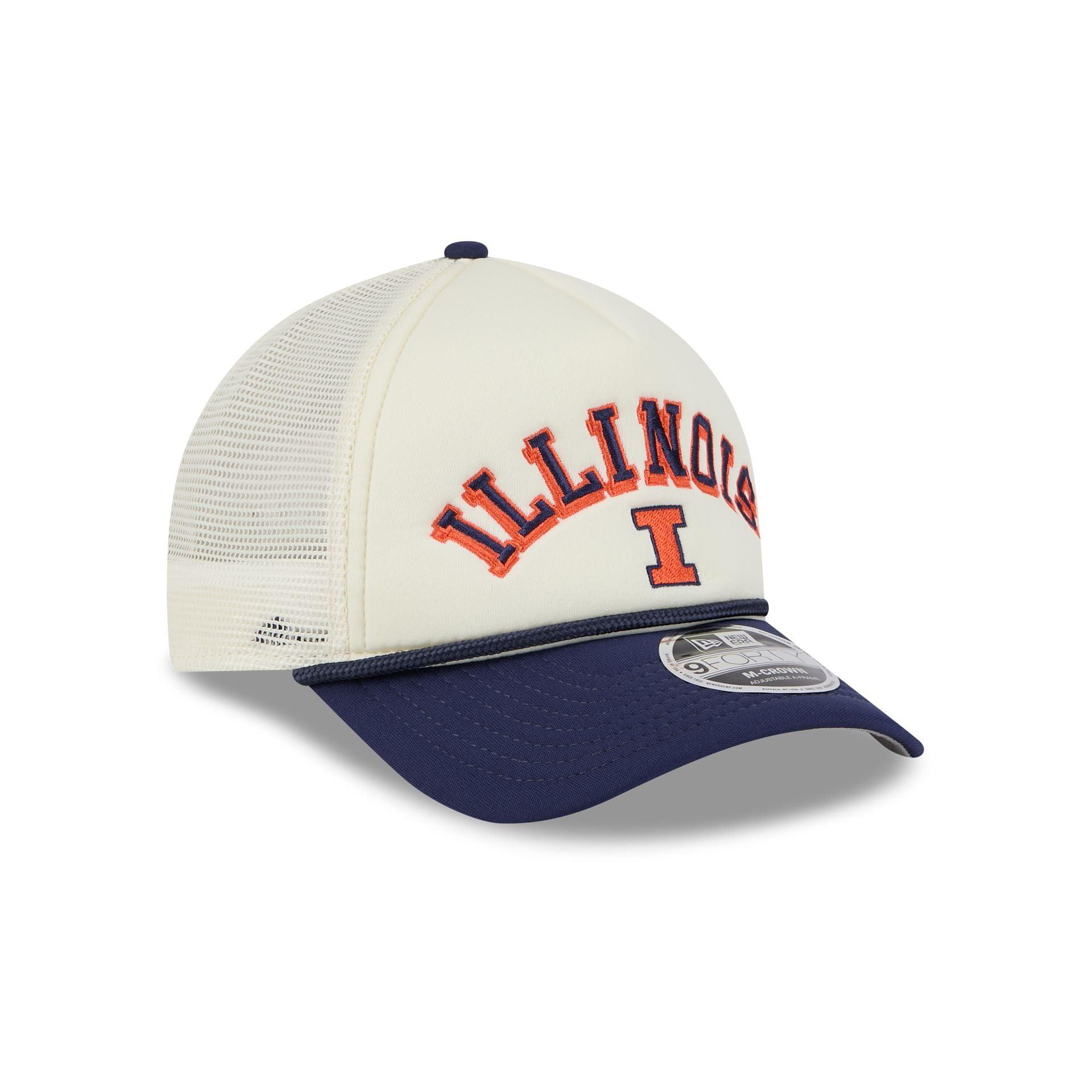 Illinois Fighting Illini Chrome Arch 9FORTY M-Crown A-Frame Trucker Hat Male Product Image