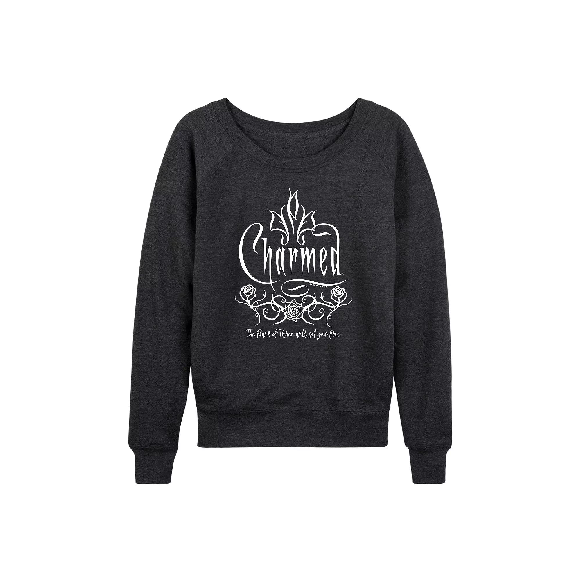Women's Charmed Roses French Terry Long Sleeve Tee, Girl's,  Product Image