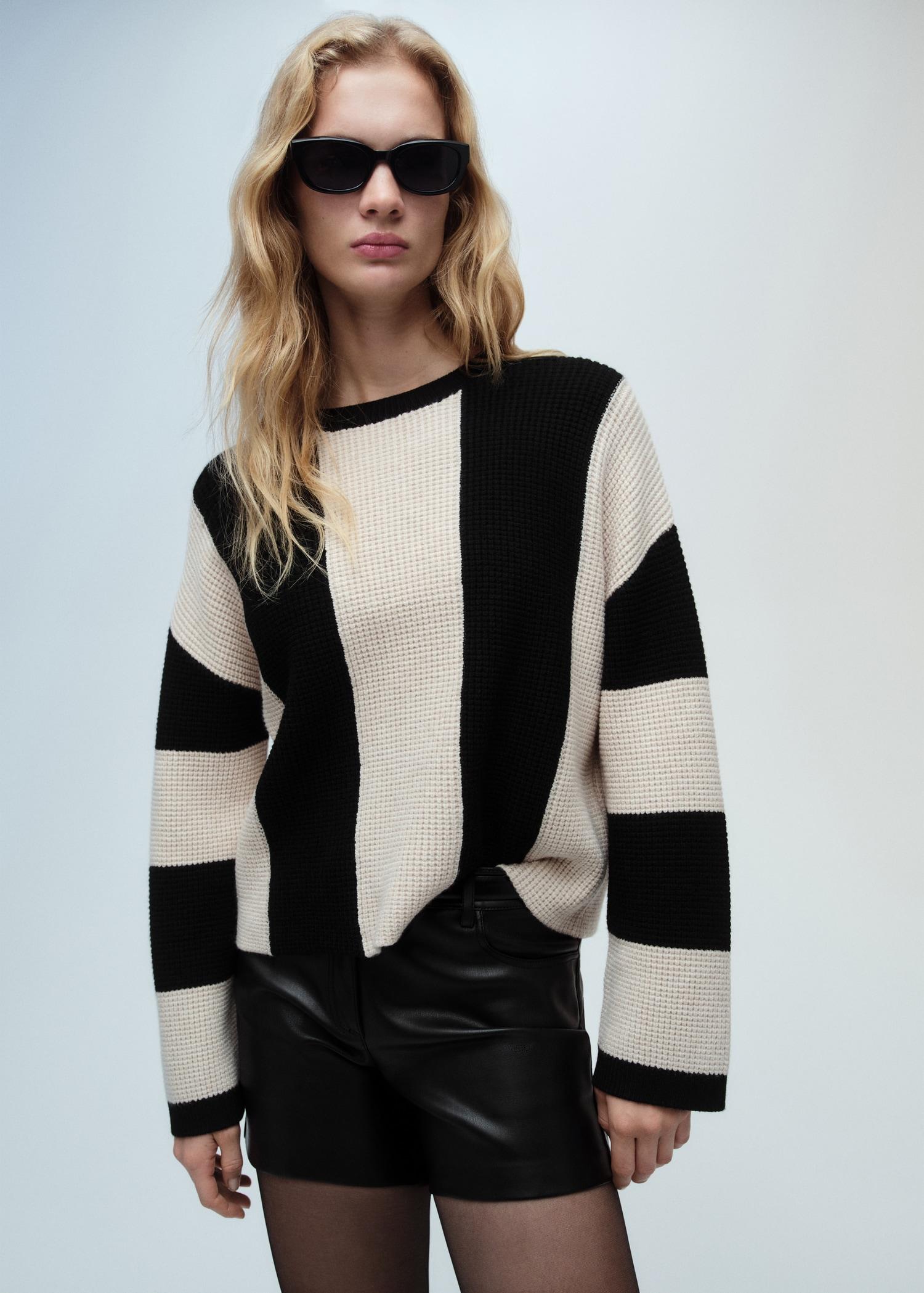 Knit striped sweater - Women | MANGO USA Product Image