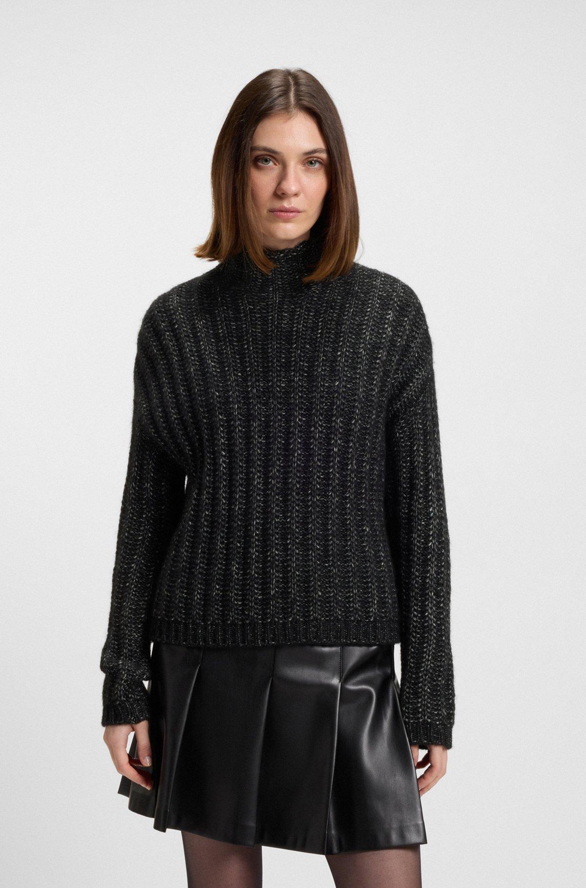 Knitted sweater with ribbed structure Product Image