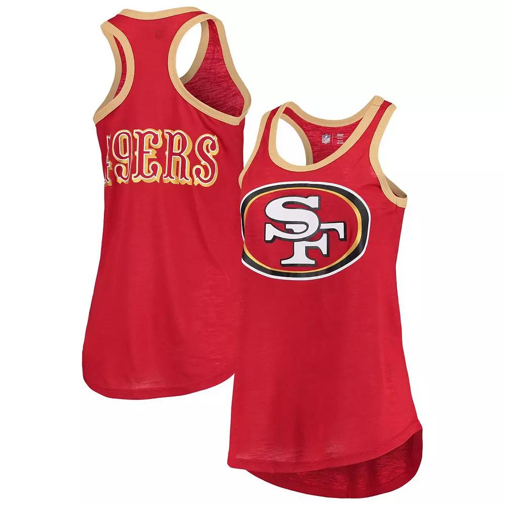 Women's G-III 4Her by Carl Banks Scarlet San Francisco 49ers Tater Burnout Tank Top, Size: Small, Red Product Image