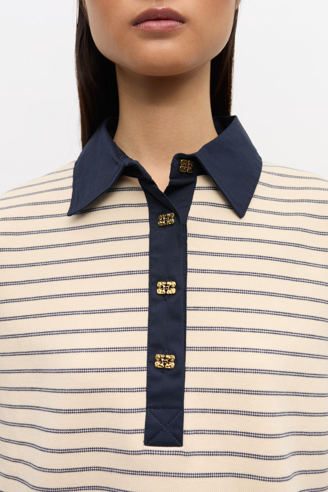 Striped Cotton Polo Product Image