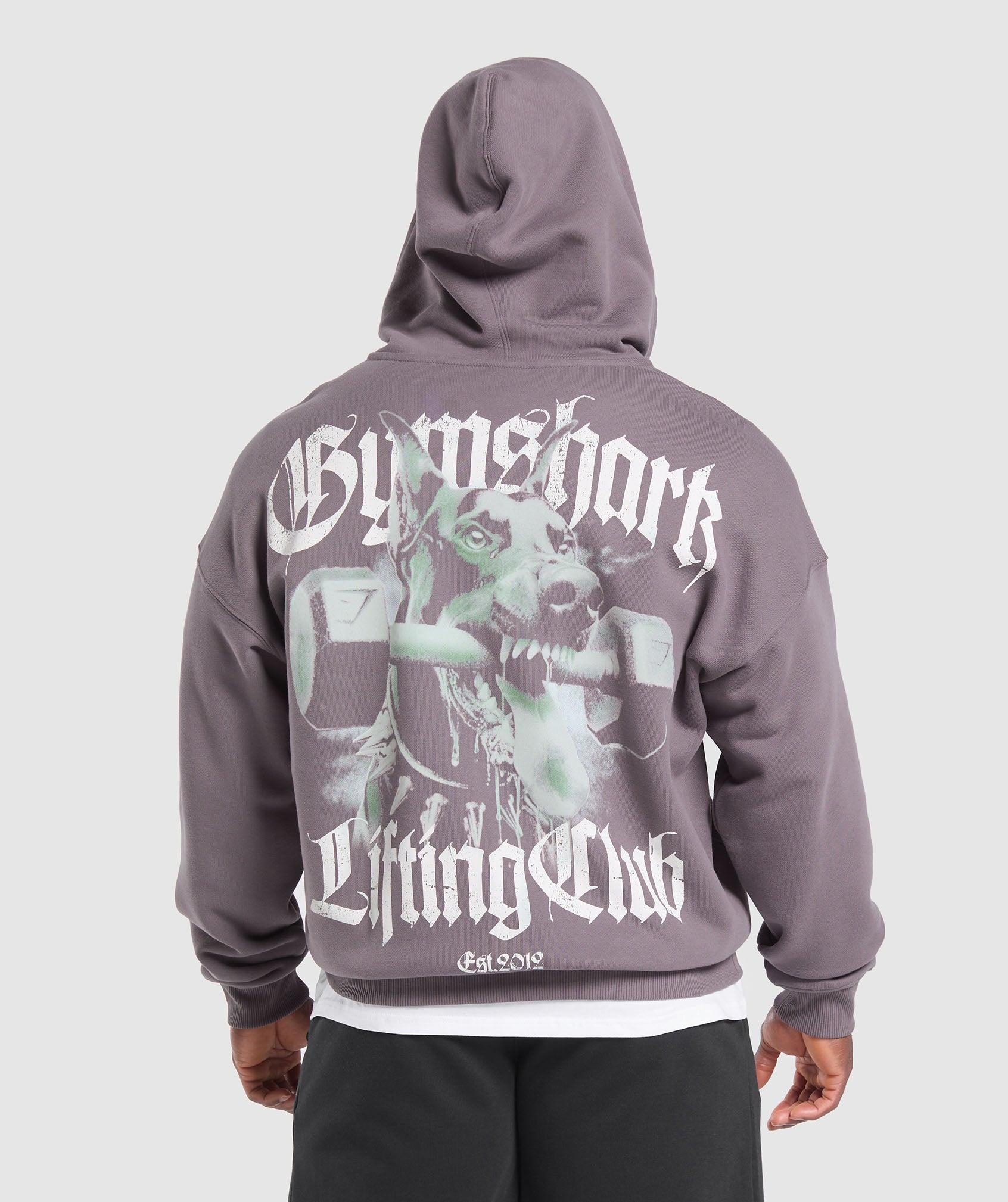 Gymshark Doberman Graphic Hoodie - Brushed Purple Male Product Image