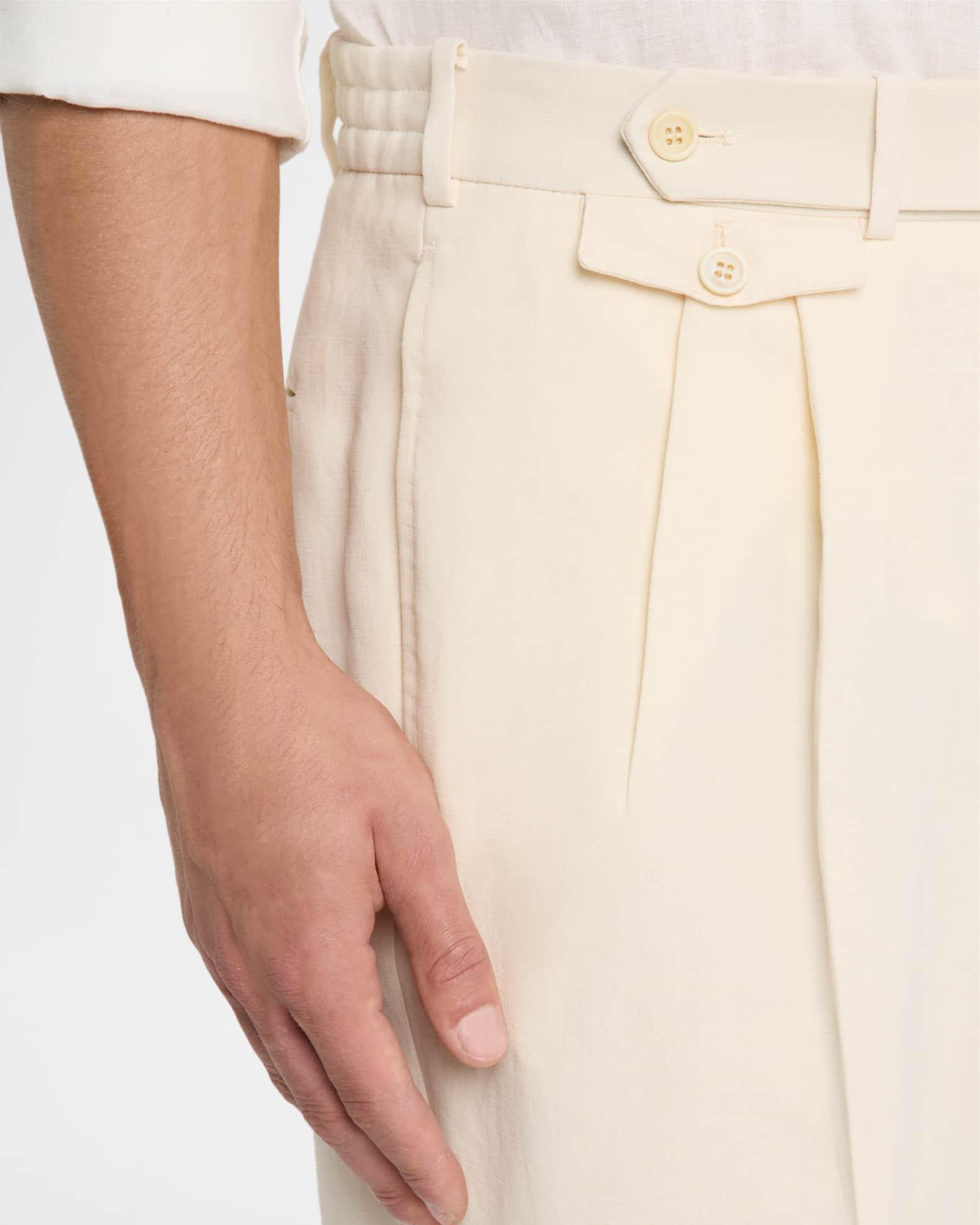 Men's Linen Pleated Trousers Product Image