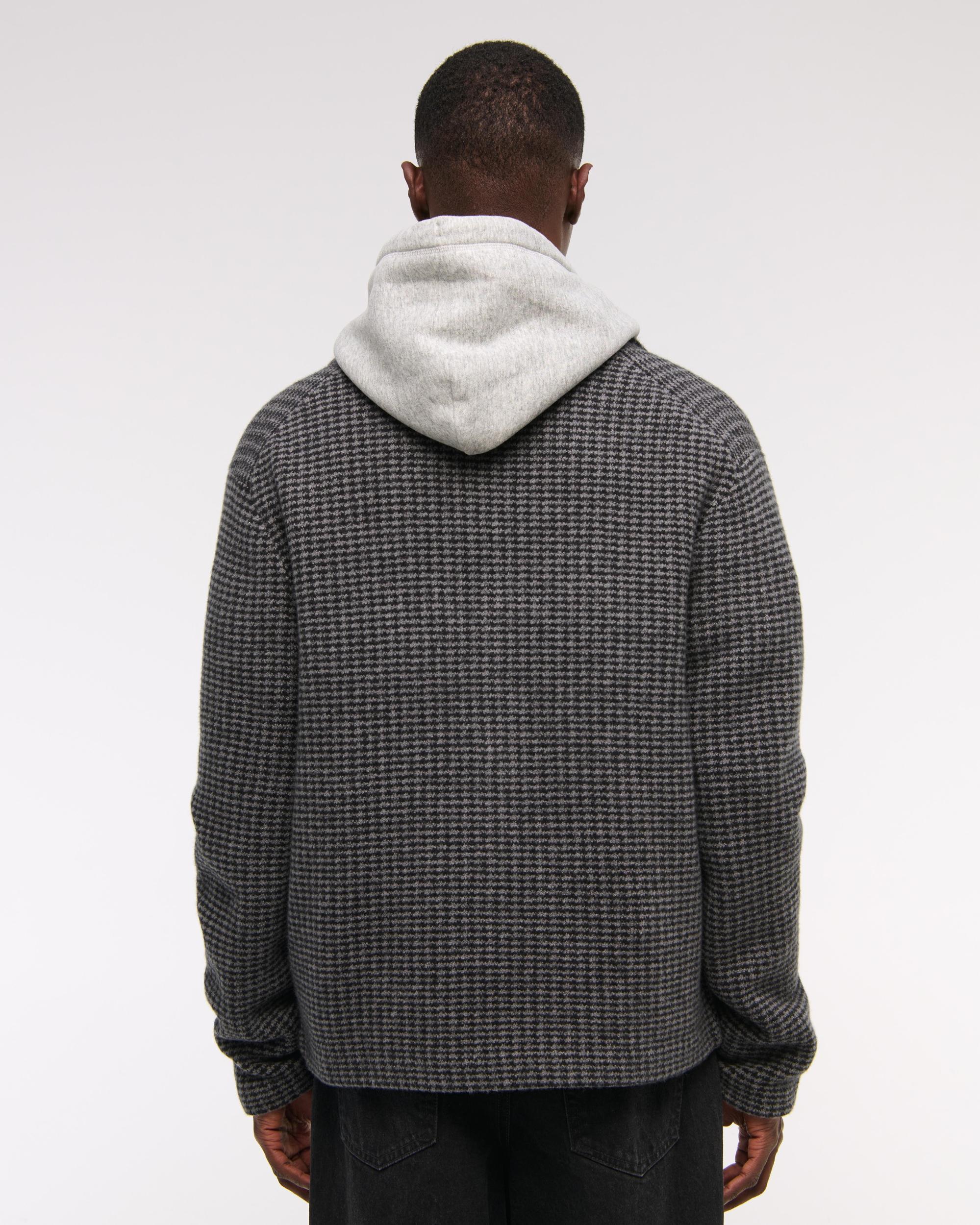 Cropped Sweater Shirt Jacket Product Image