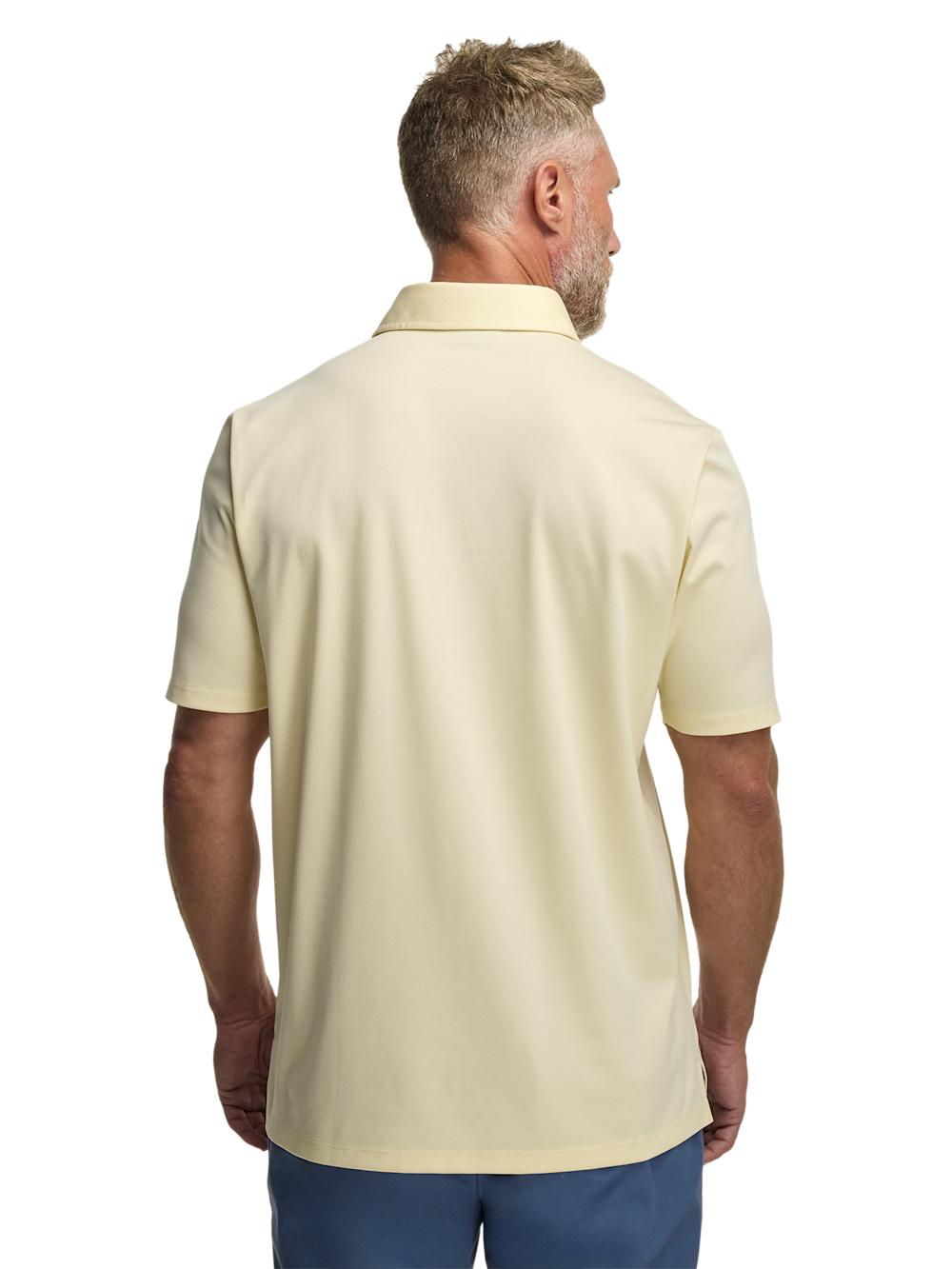 Cotton Blend Three Button Polo - Light Yellow Product Image