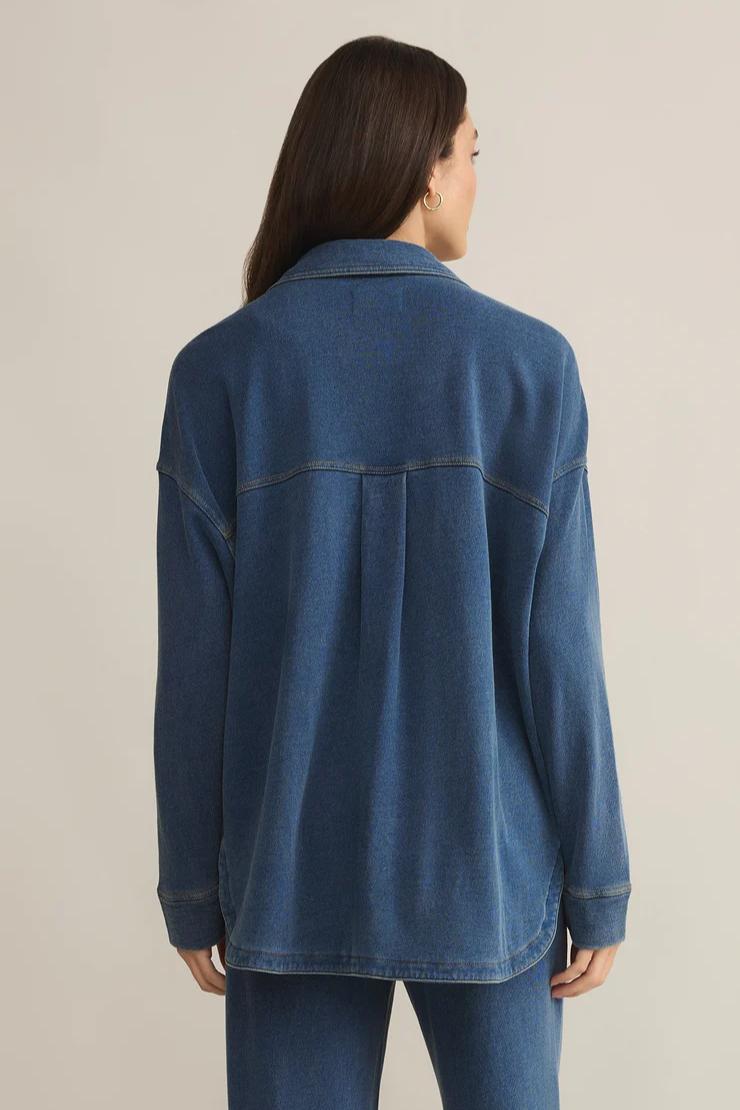 All Day Knit Denim Jacket- Vintage Indigo Product Image