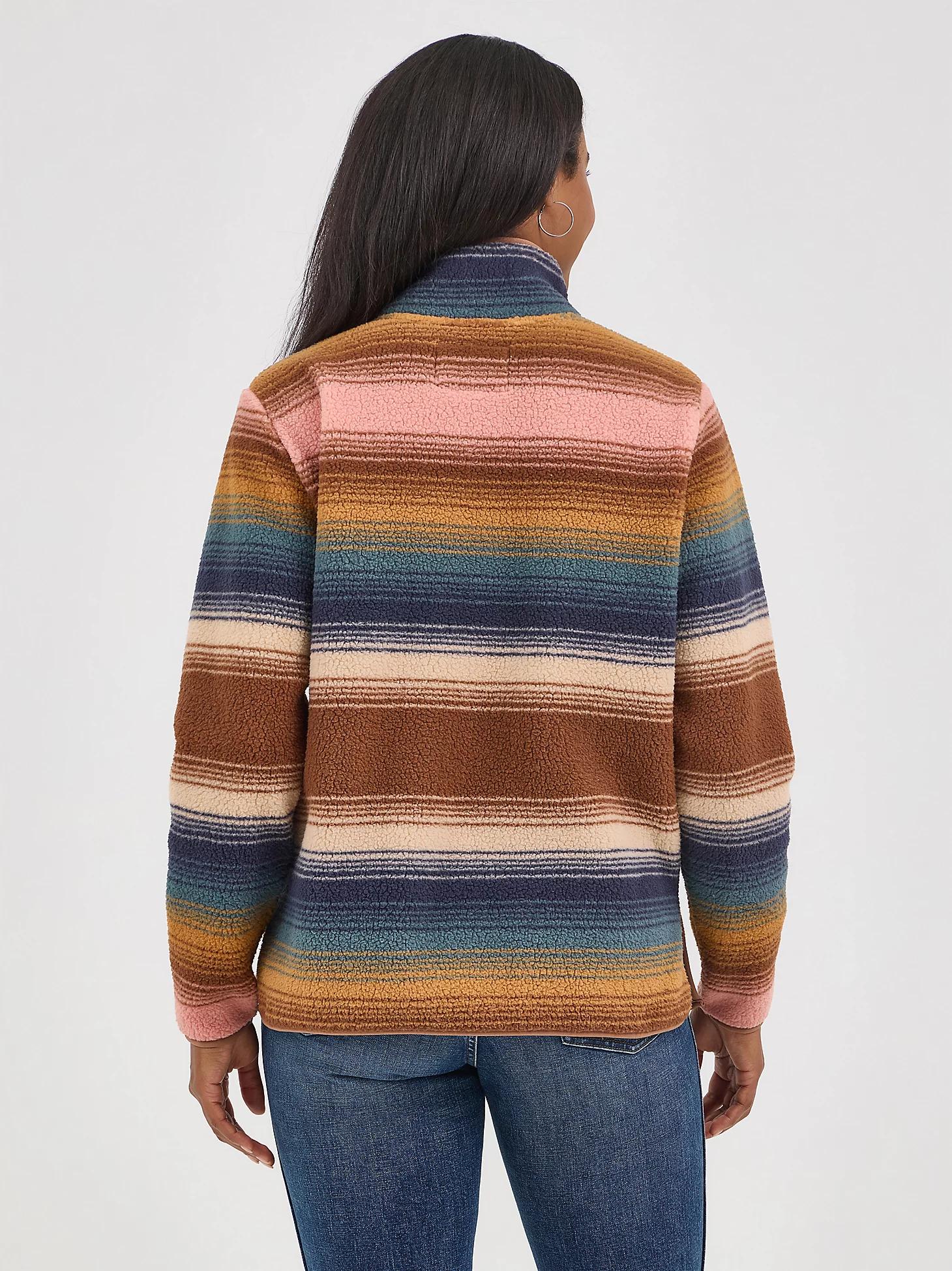 Women's Wrangler Retro® Quarter-Zip Sherpa Pullover in Sunset Stripe Product Image