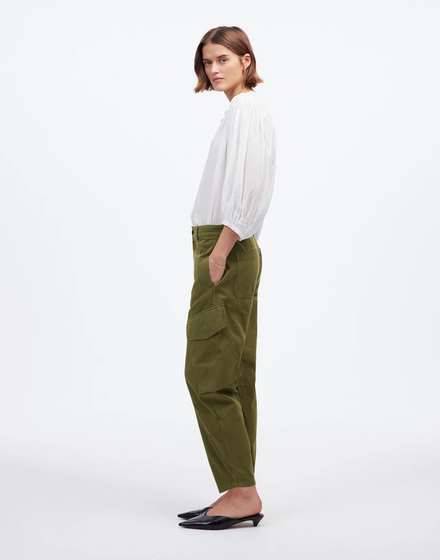 The Tall Barrel-Leg Utility Pant in Garment-Dyed Twill Product Image