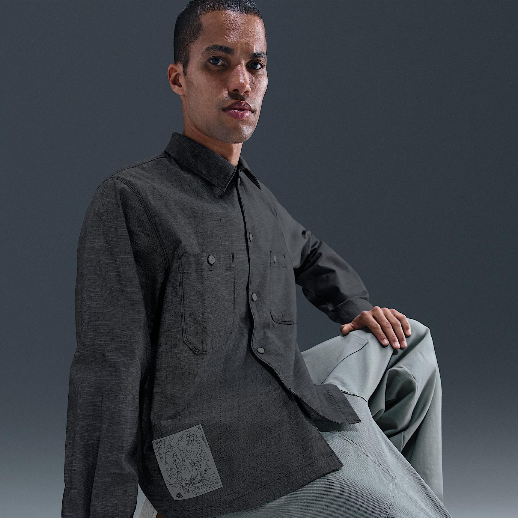 Nike Mens Life Chambray Long-Sleeve Painters Shirt | HV0882-060 Product Image