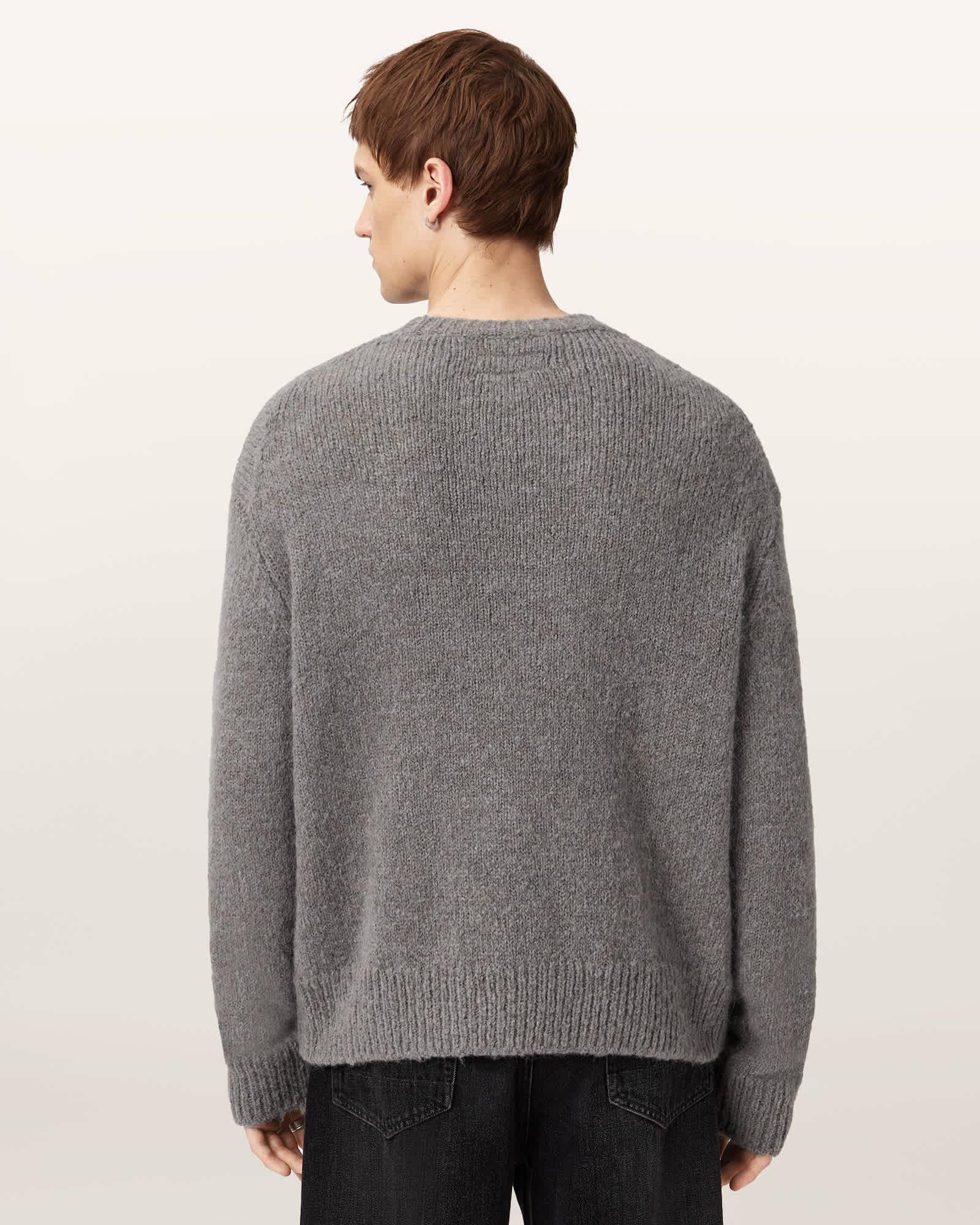 Message Oversized Wool Sweater Gunmetal Grey | ALLSAINTS US Product Image
