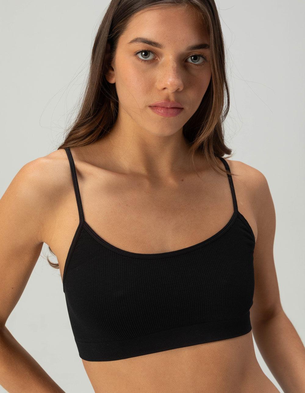FULL TILT Scoop Neck Womens Bralette - BLACK Product Image