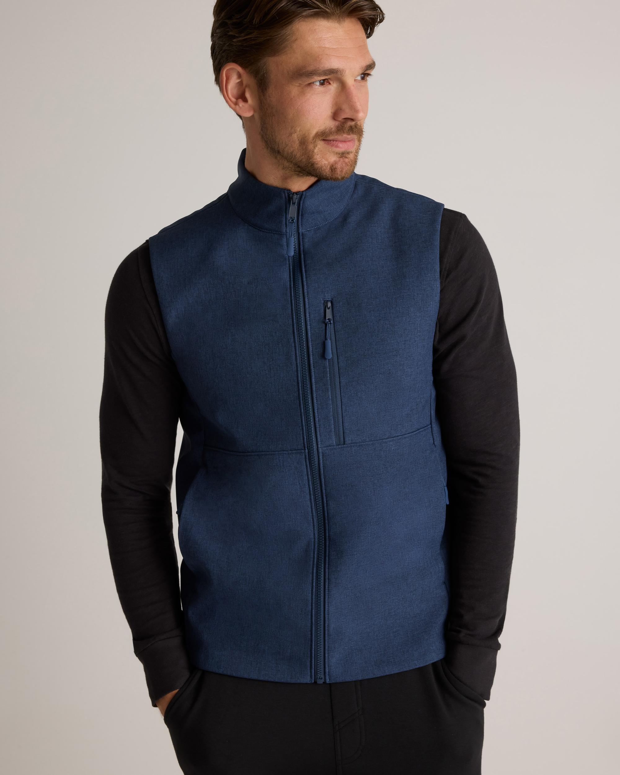 Quince | Men's Softshell Fleece-Lined Full-Zip Vest Size XL, Recycled Polyester Product Image