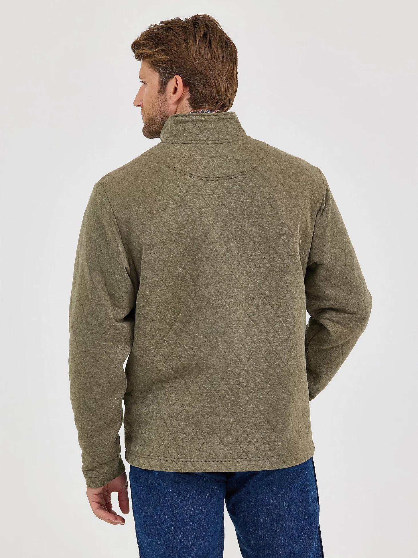 Men's George Strait Quarter-Zip Quilted Pullover in Olive Product Image