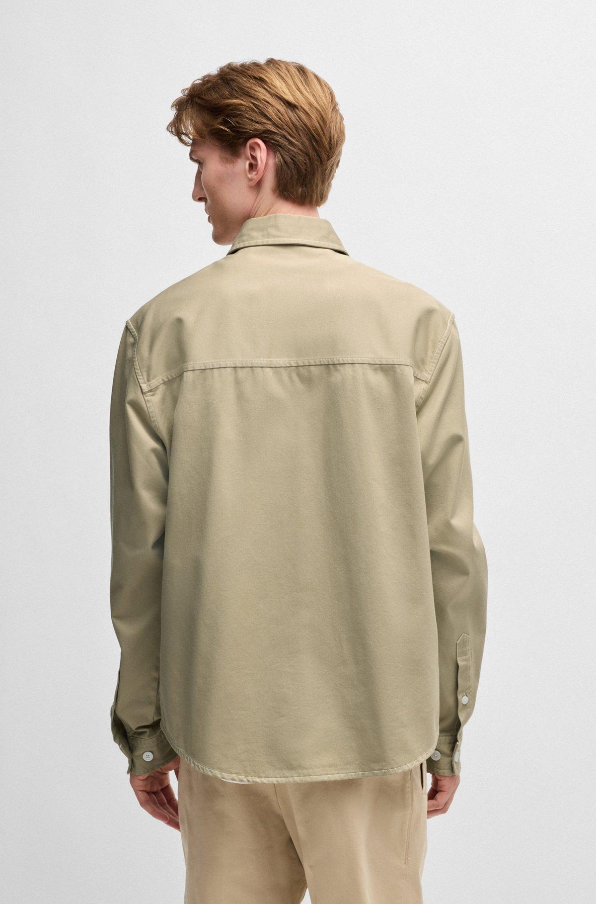BOSS - Relaxed-fit shirt in cotton twill - Light Beige Product Image