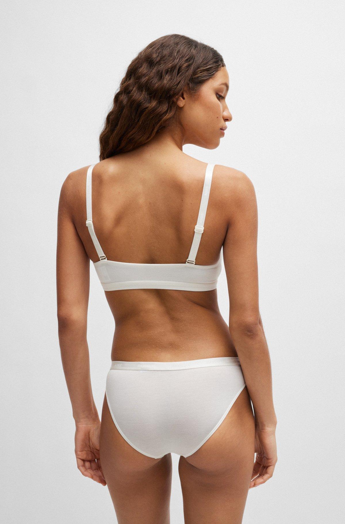 Stretch-jersey bralette with branded straps Product Image