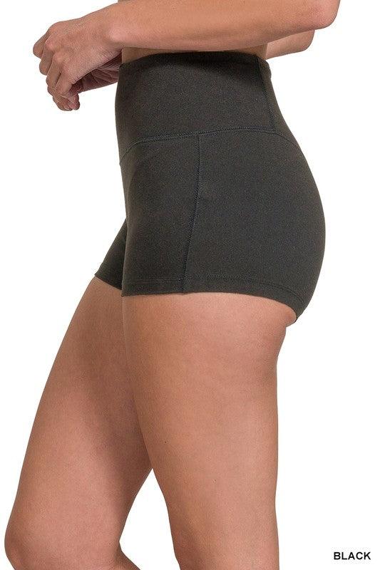 Leanna Microfiber Wide Waistband Biker Shorts Product Image