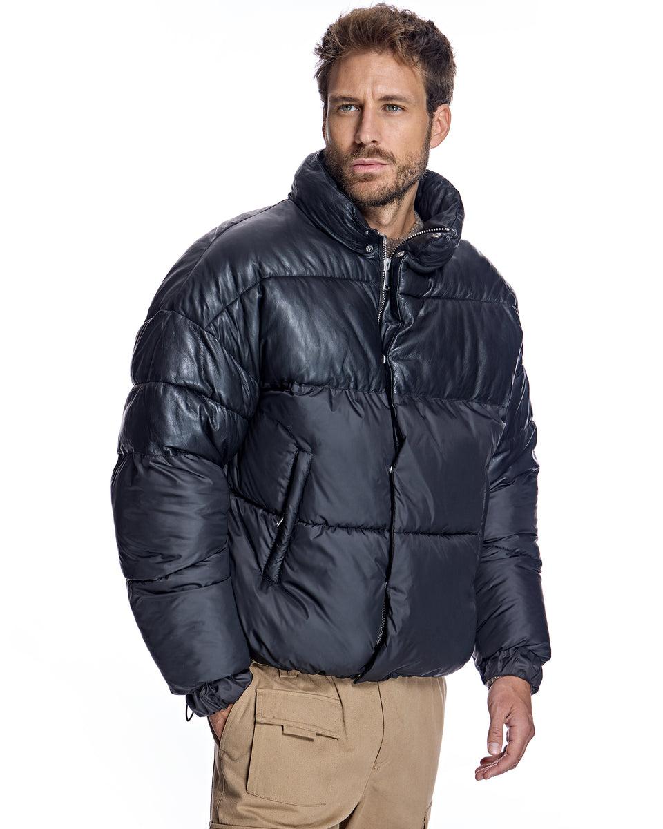 Men's Leather and Poly Horizontal Bomber Product Image