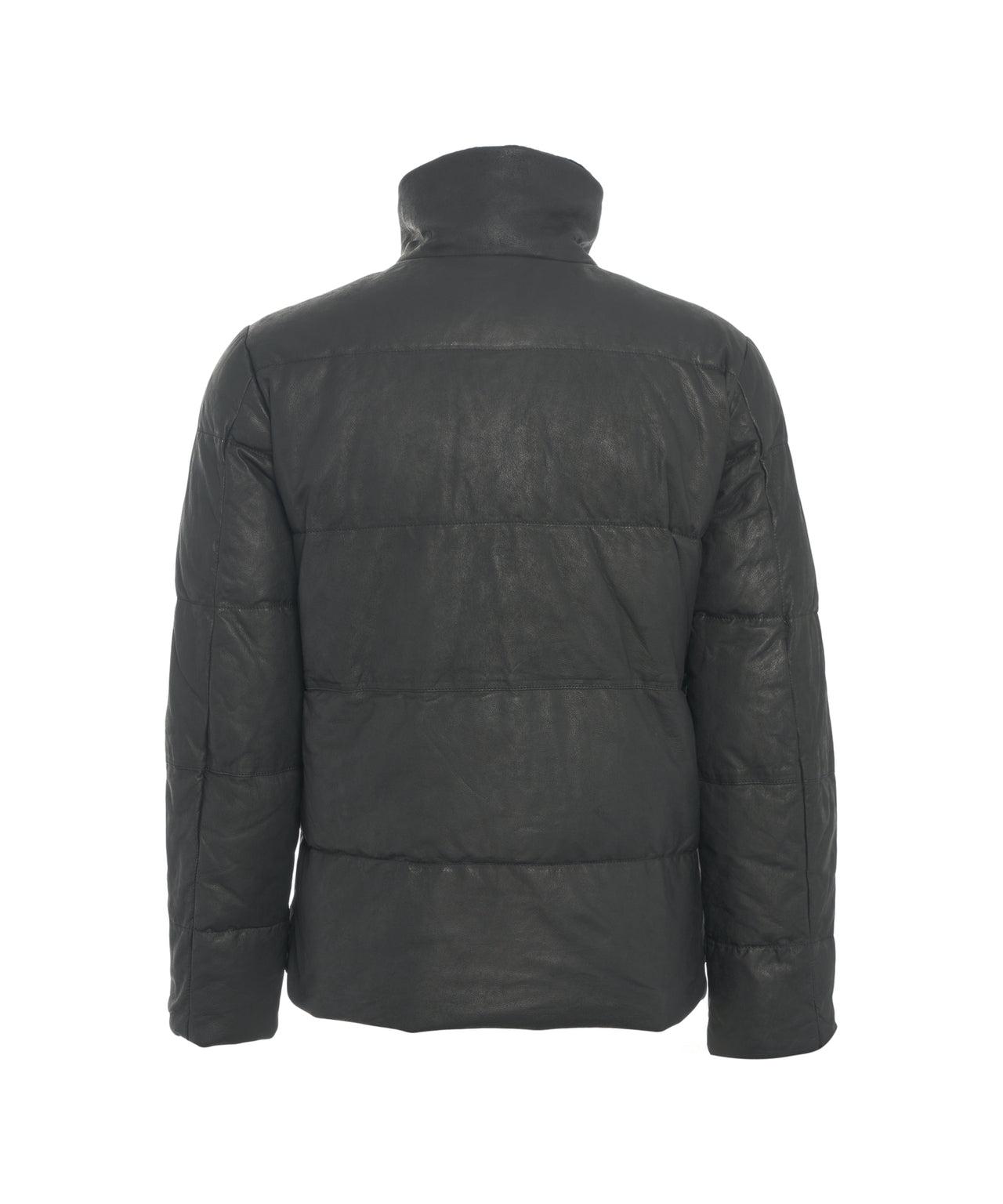 Padded leather jacket Product Image