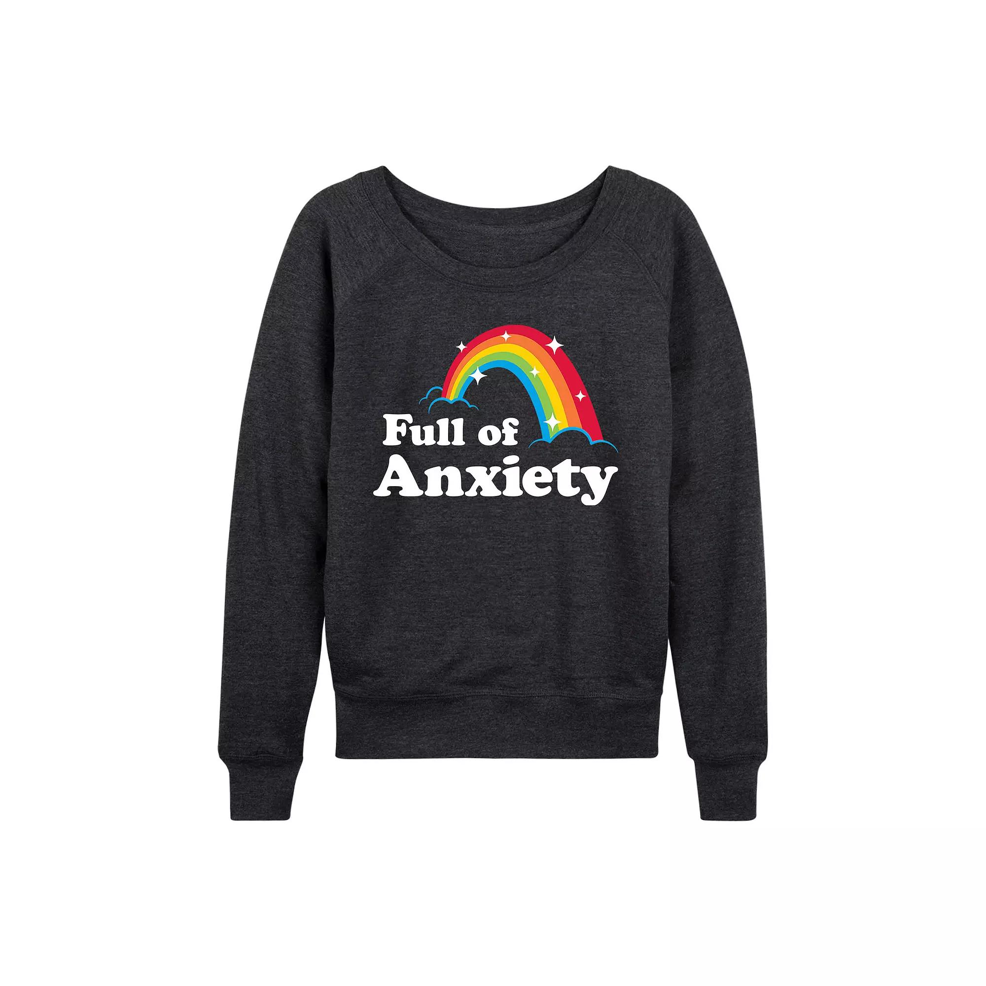 Women's Full of Anxiety French Terry Long Sleeve Tee, Girl's,  Product Image