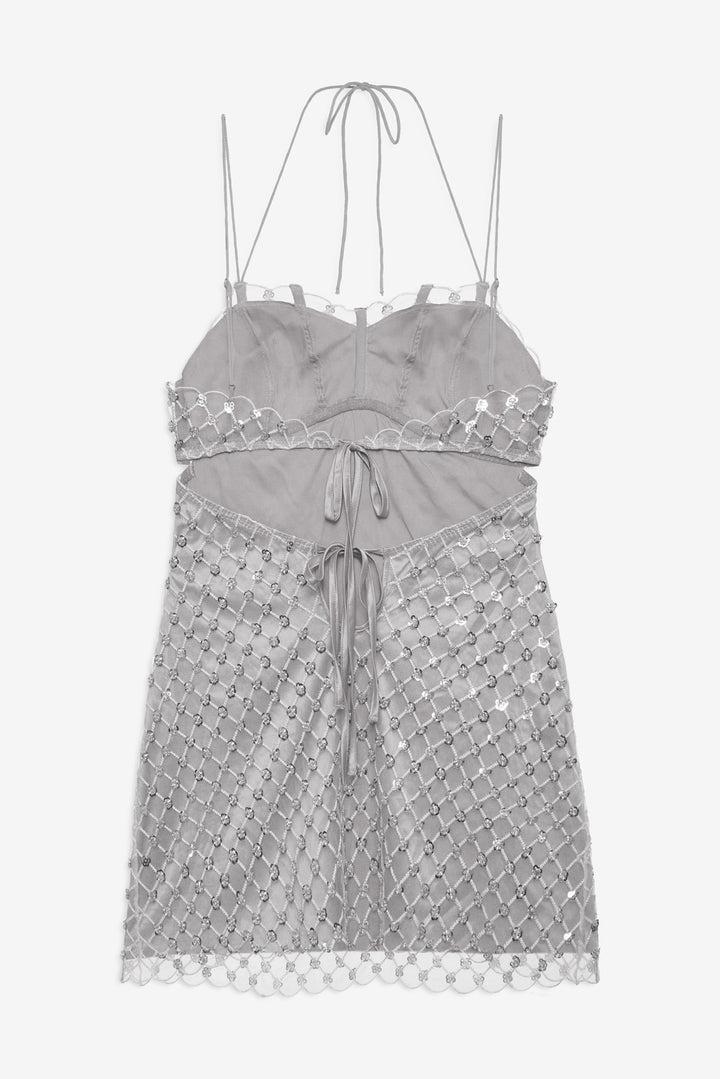 Dazzle Me Slip Dress — Silver Product Image