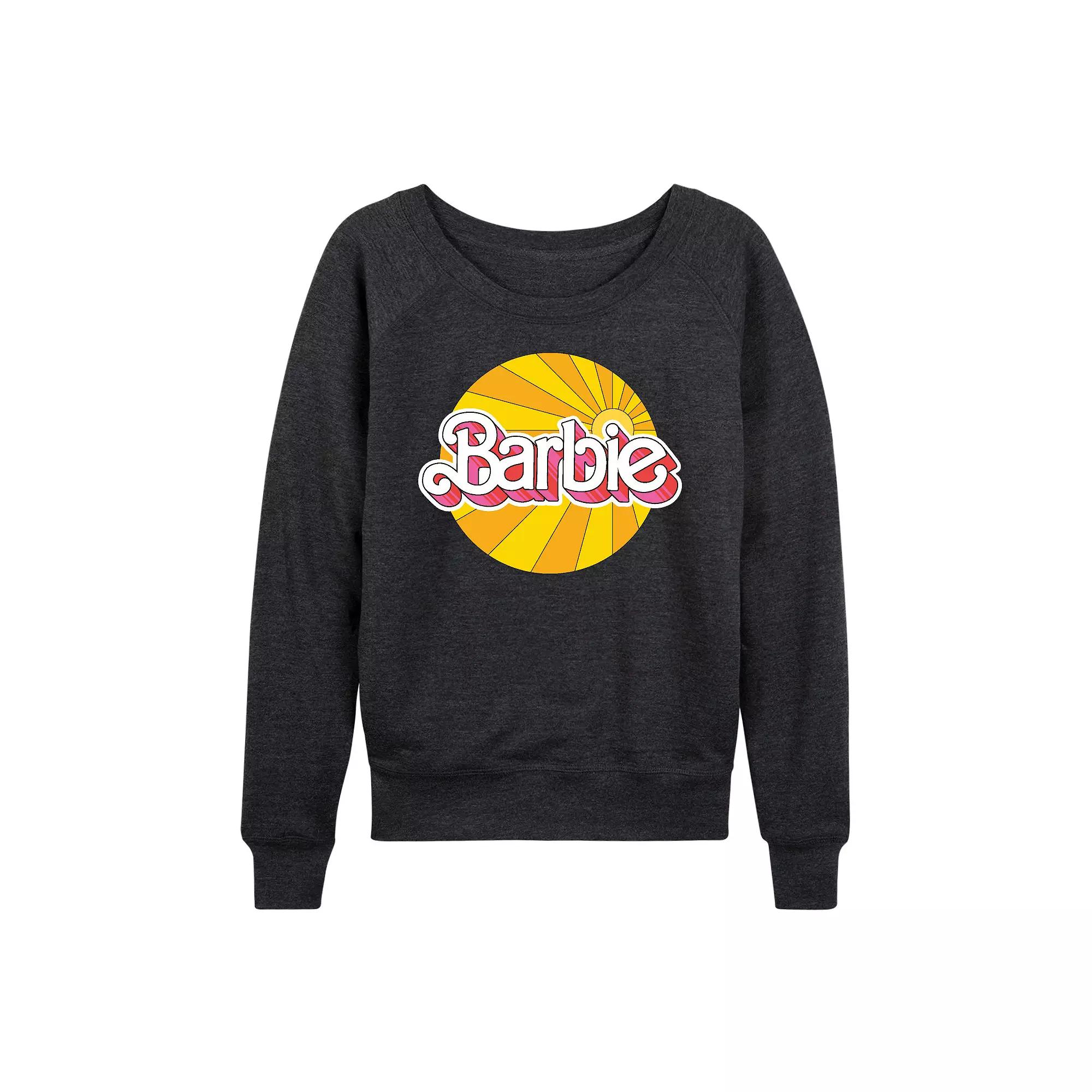 Women's Barbie® Sunburst Logo French Terry Long Sleeve Tee, Girl's,  Product Image