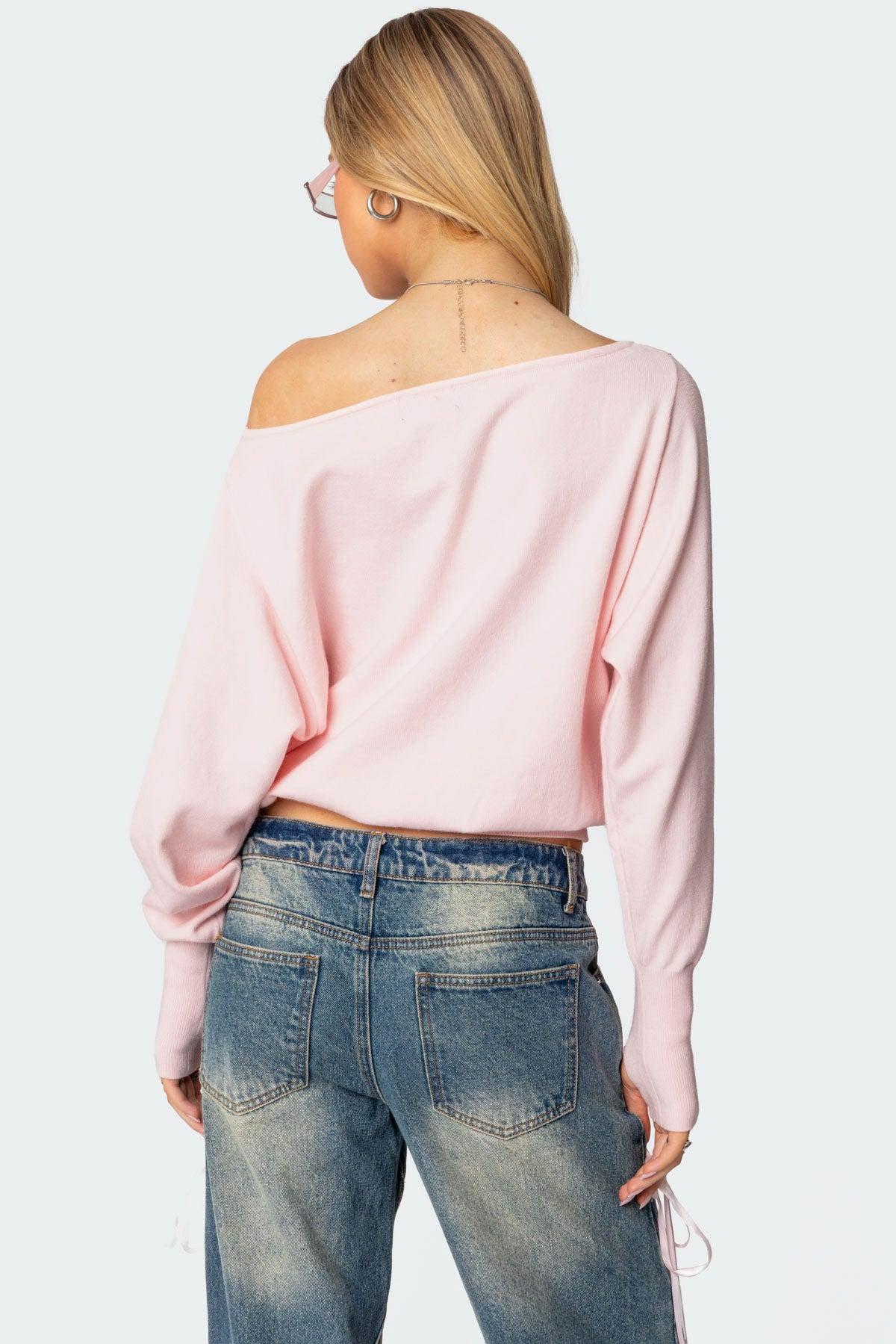 Off Shoulder Oversized Sweater Product Image