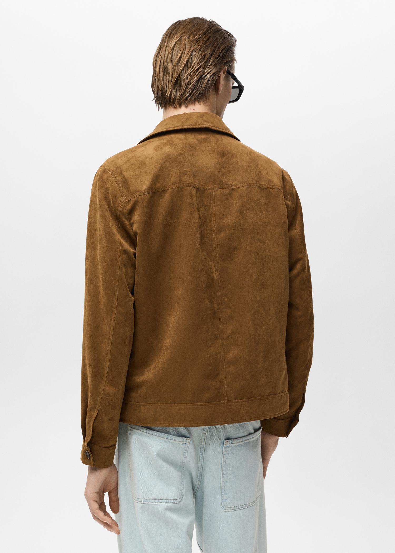 Suede effect overshirt - Men | MANGO USA Product Image