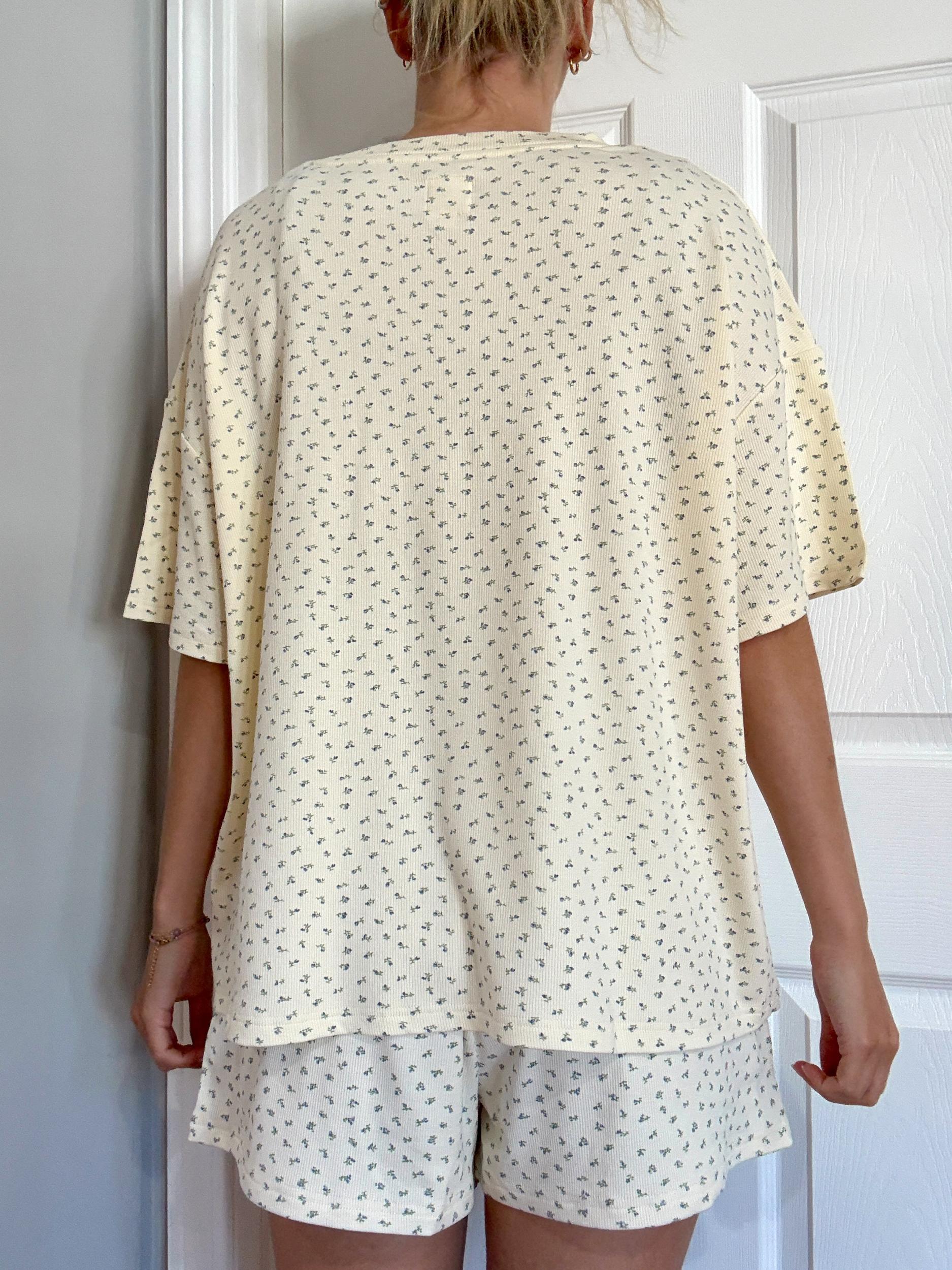 Pale Floral Pajama Shorts Product Image