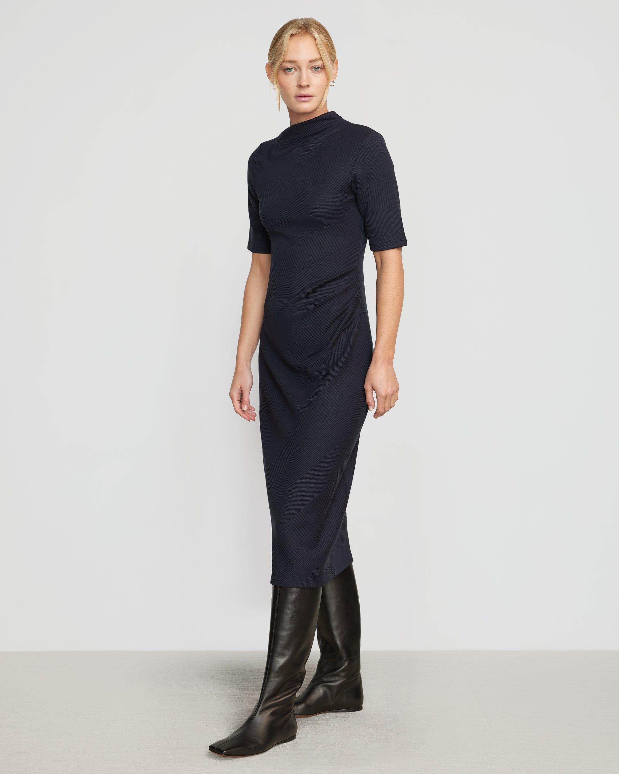 Evie Ribbed-Knit Jersey Dress Product Image