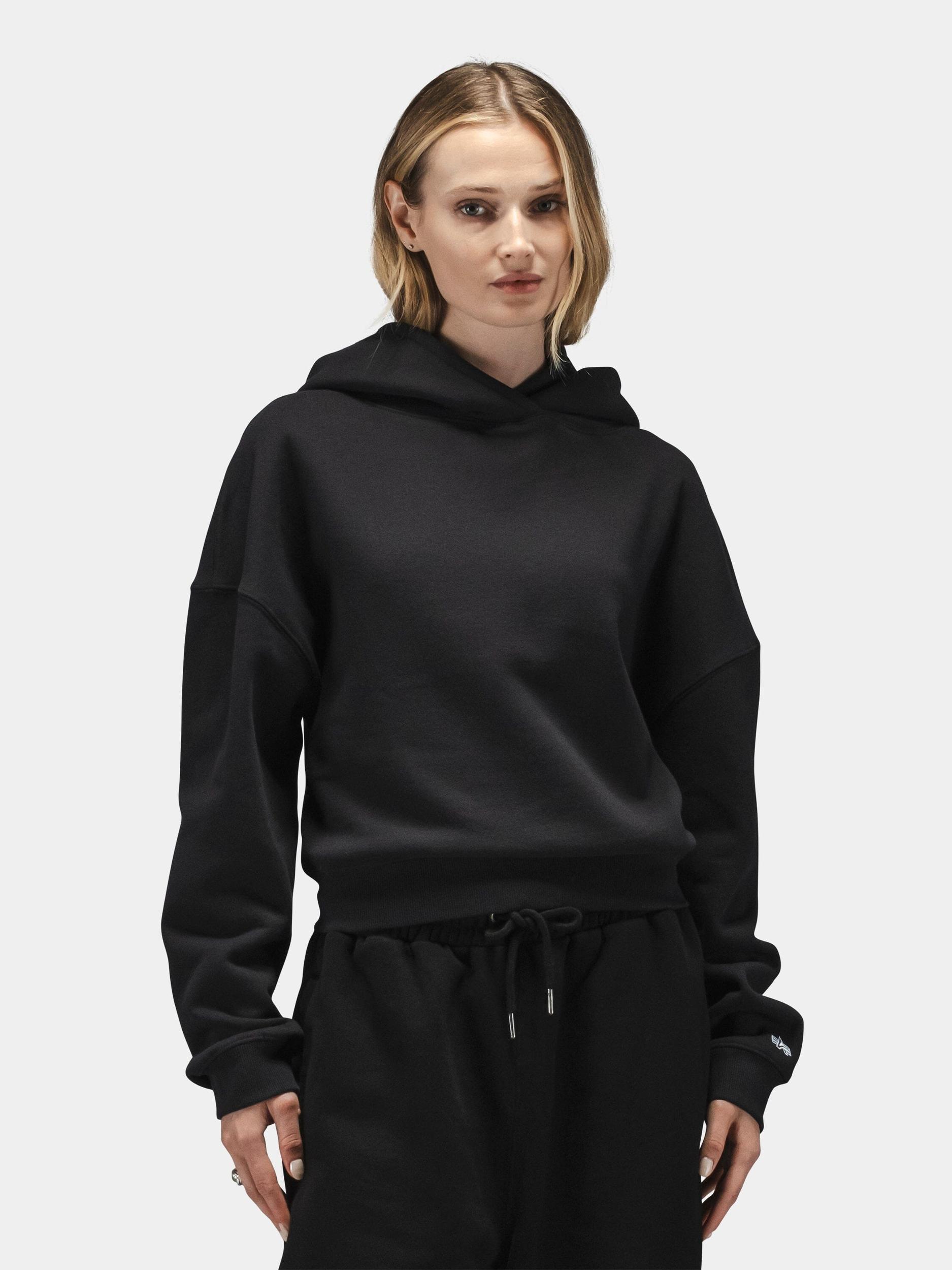 ESSENTIAL CROPPED HOODIE WOMENS - BLACK / XL Product Image
