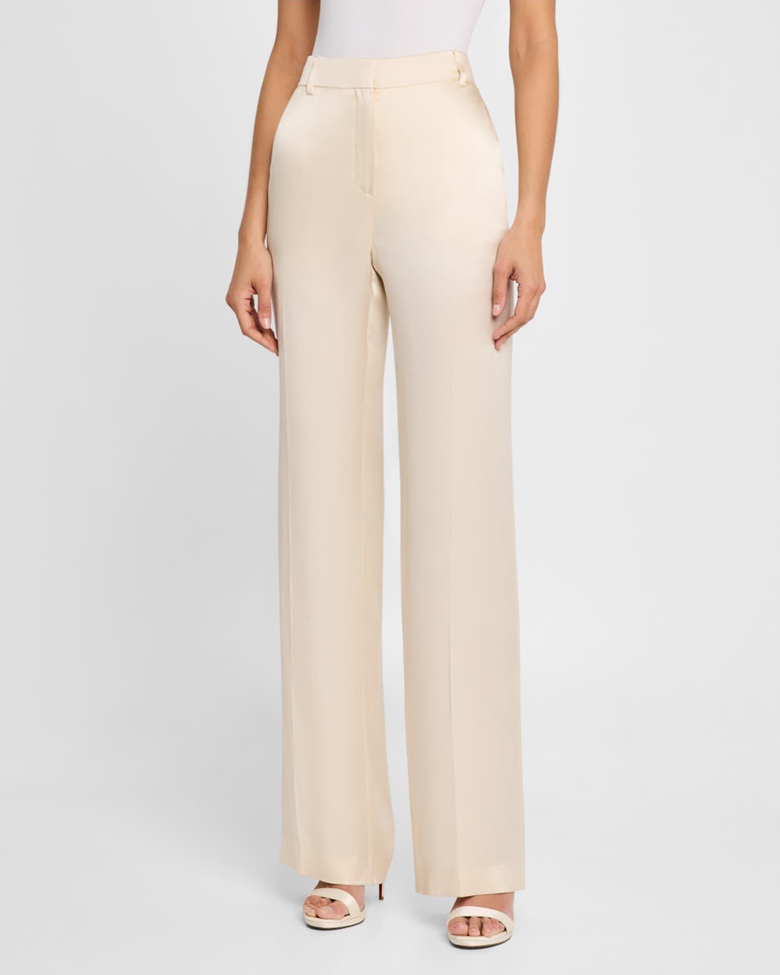 Satin Straight-Leg Trousers Product Image