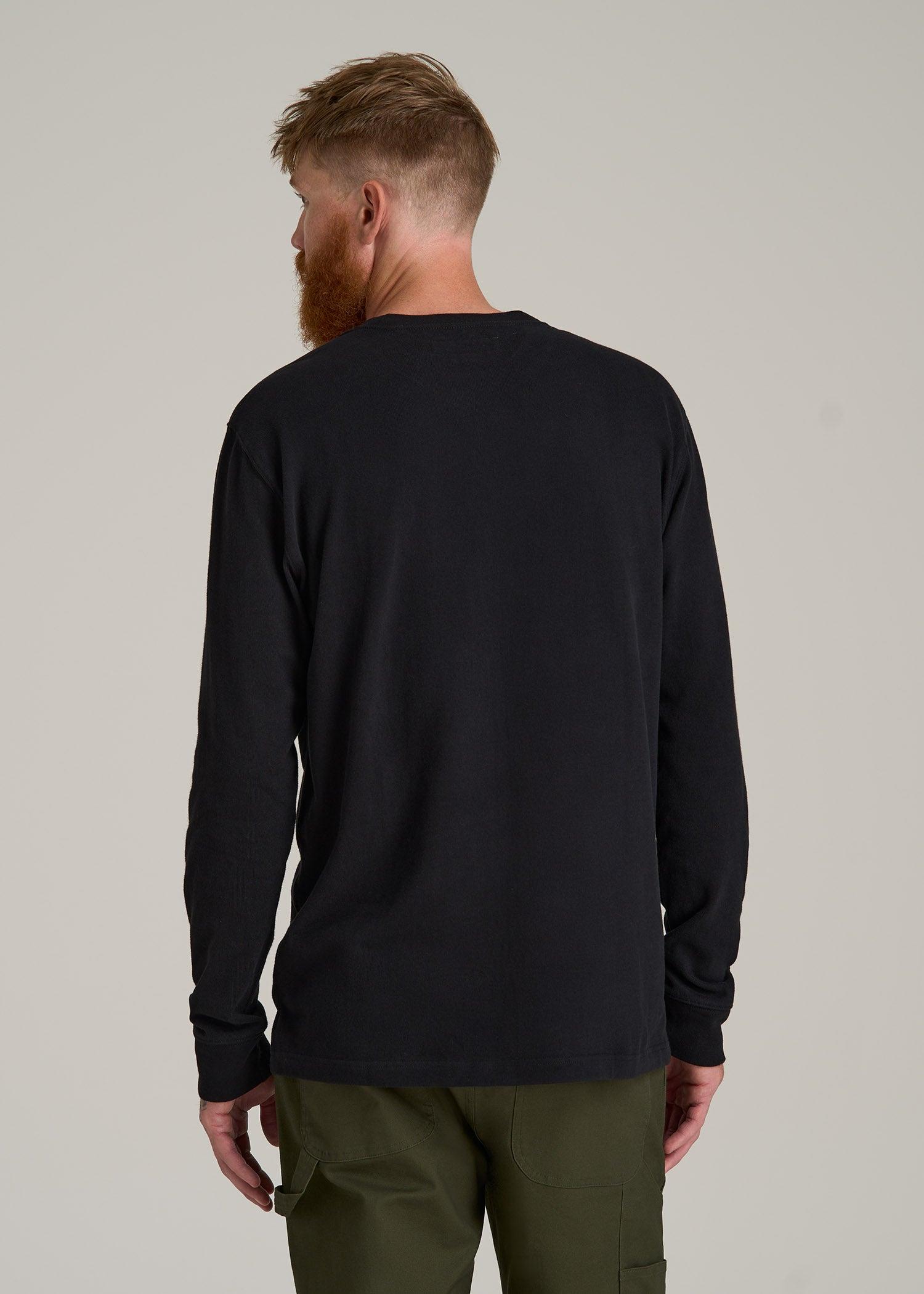 LJ&S Long Sleeve Workwear Pocket Tee for Tall Men in Black Male Product Image