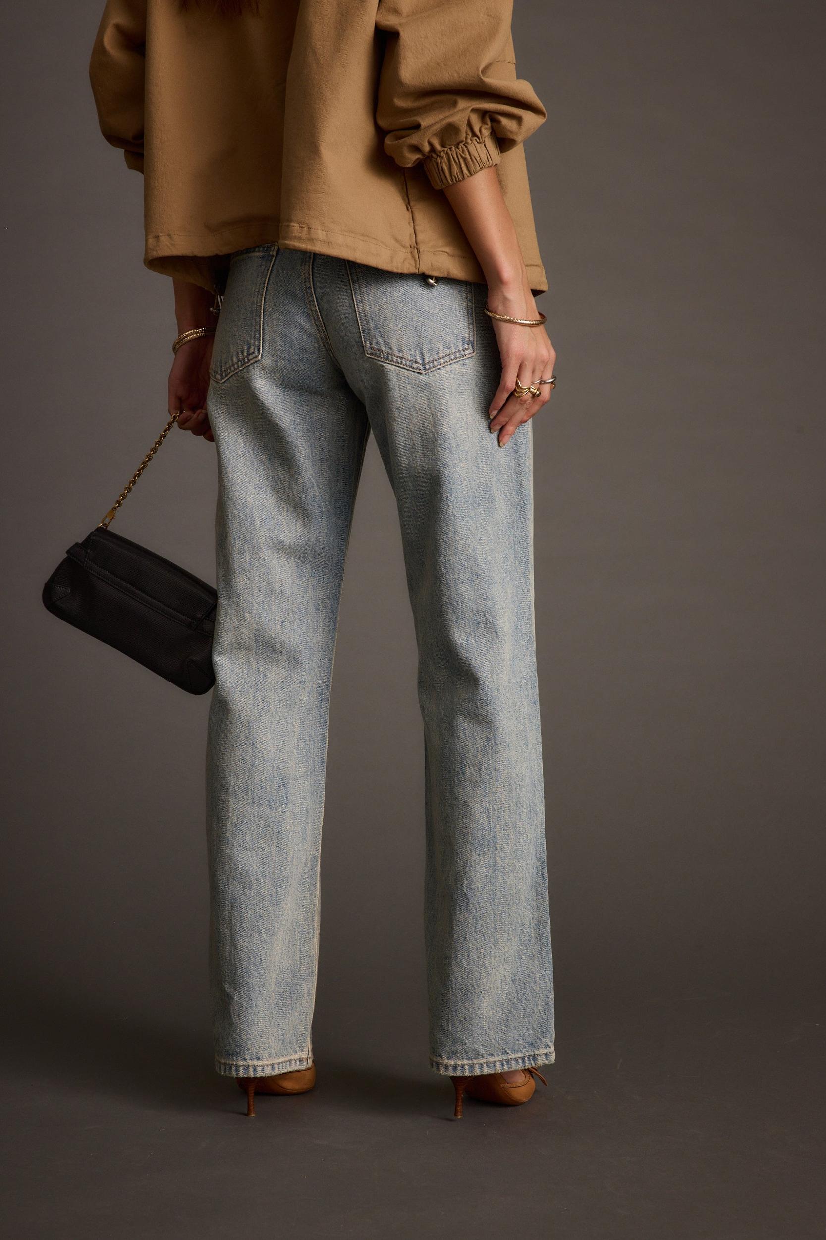 Cora Vintage Light Denim Low Rise Jeans Product Image