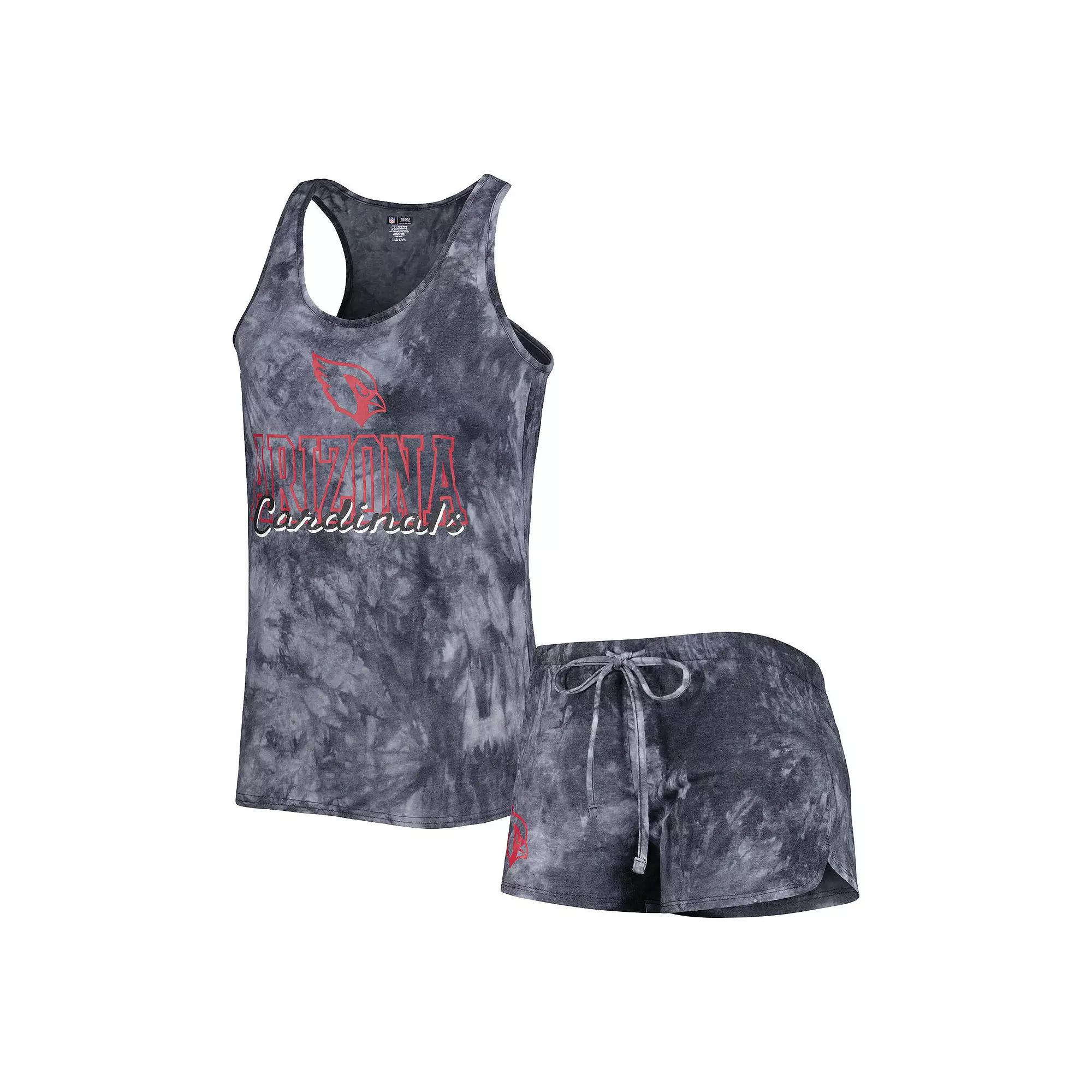 Women's Concepts Sport Charcoal Arizona Cardinals Billboard Scoop Neck Racerback Tank Top and Shorts Sleep Set, Size: 3XL Product Image