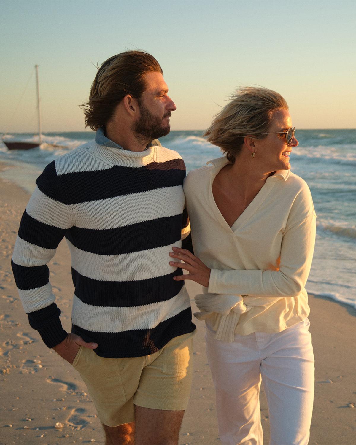 Inlet Pullover in Cream Loopback Terry Product Image