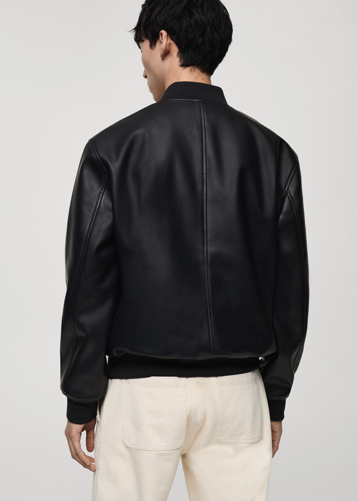 Leather-effect bomber jacket - Men | MANGO USA Product Image