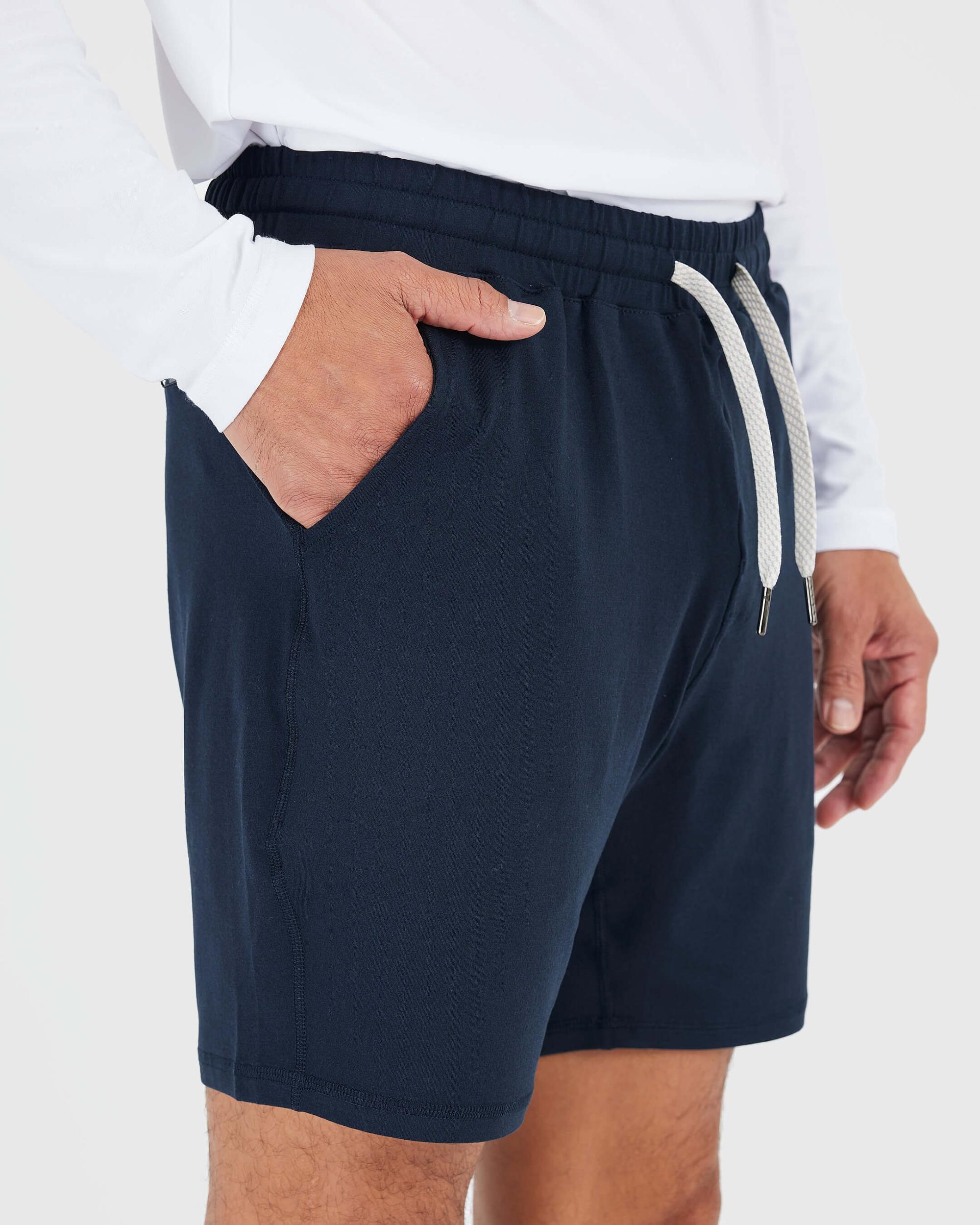 Dark Heather Navy Active Comfort Shorts Product Image
