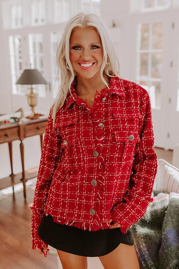 Ever So Posh Plaid Tweed Jacket Product Image