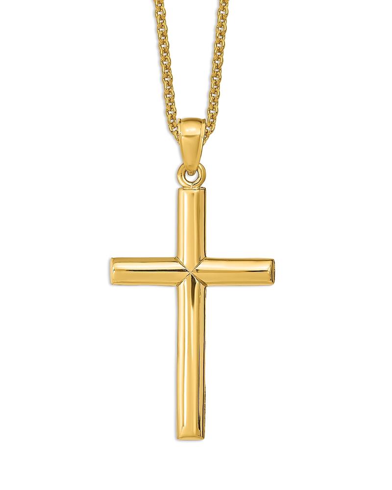 Bloomingdales Fine Collection Mens Polished Cross Pendant Necklace in 14K Yellow , 20 Product Image