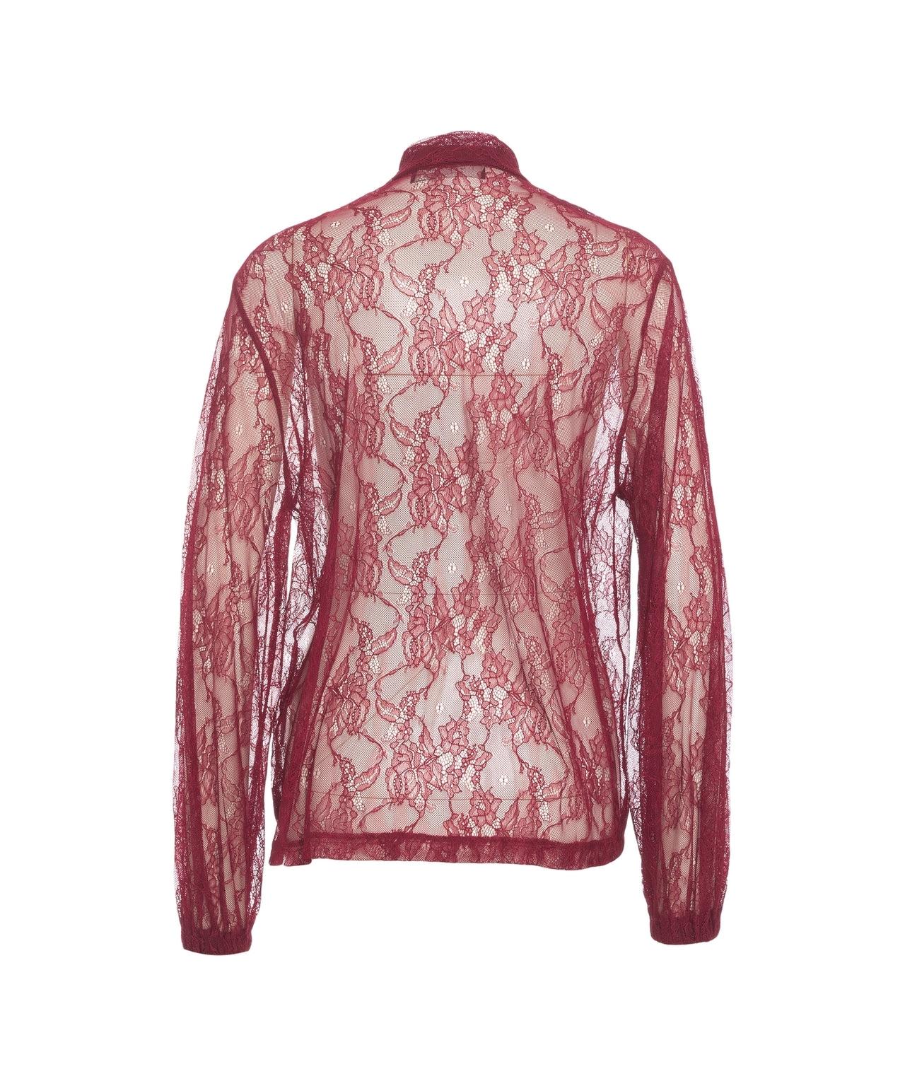 Lace blouse with bow collar Product Image