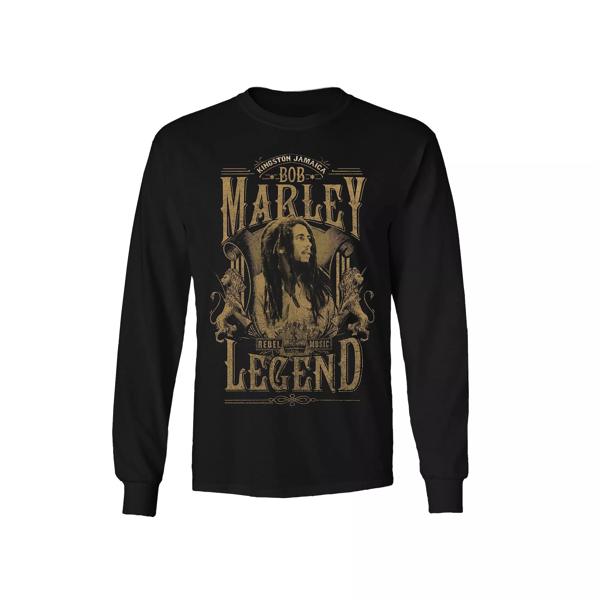 Men's Bob Marley Rebel Legend Long Sleeve Tee, Size: XL, Black Product Image