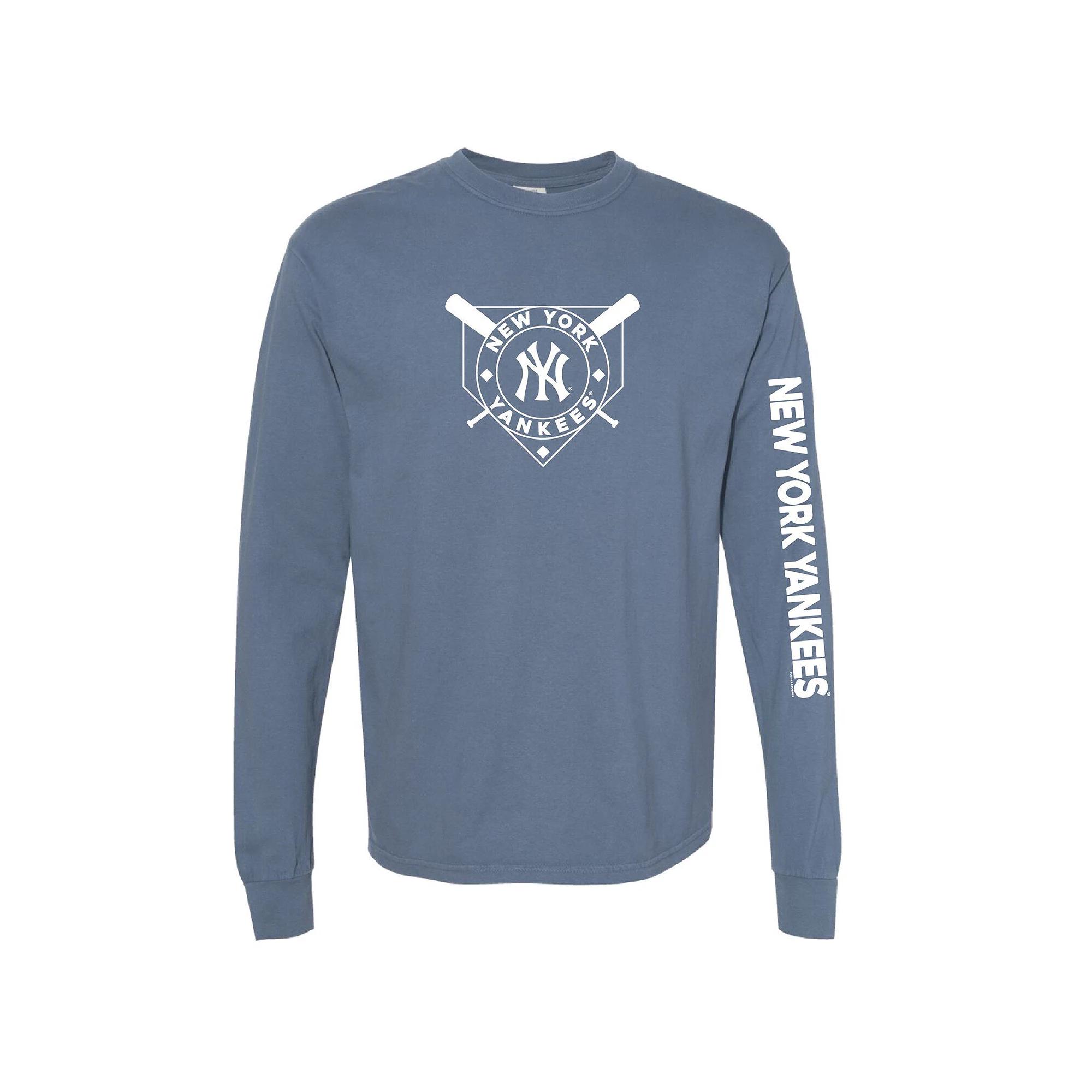 Women's Soft as a Grape Navy New York Yankees Pigment Dye Long Sleeve T-Shirt,  Product Image