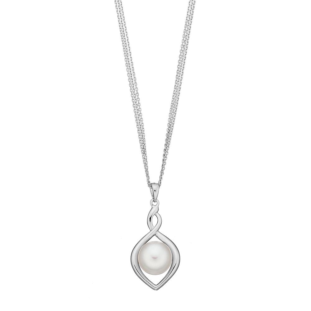 PearLustre by Imperial Sterling Silver Freshwater Cultured Pearl Twist Pendant, Womens Product Image