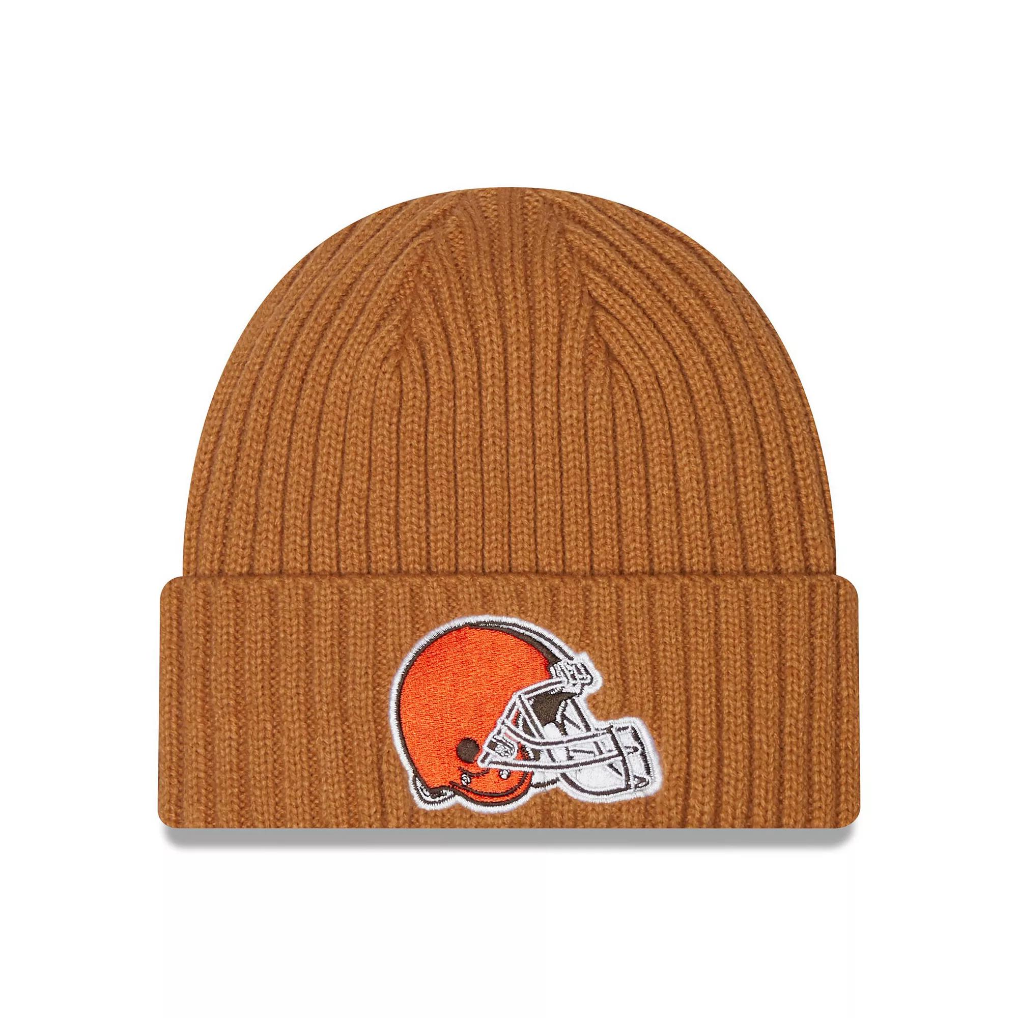Men's New Era Brown Cleveland Browns Core Classic Cuffed Knit Hat Product Image
