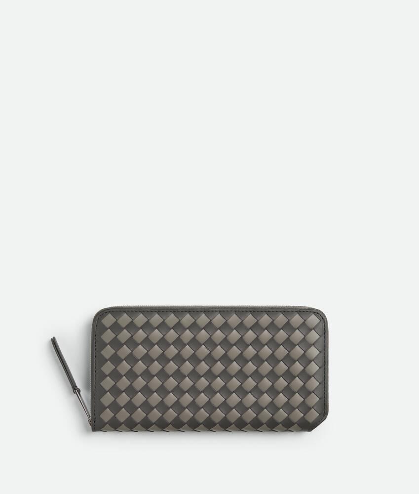 Men's Intrecciato Piccolo Zip Around Wallet in Lapilli/drizzle Product Image
