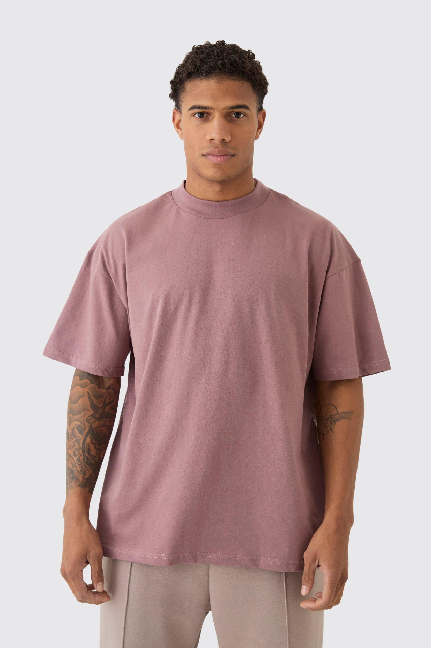 Oversized Extended Neck Heavy T-shirt | boohooMAN USA Product Image
