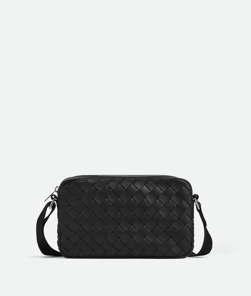 Men's Small Intrecciato Camera Bag in Black Product Image